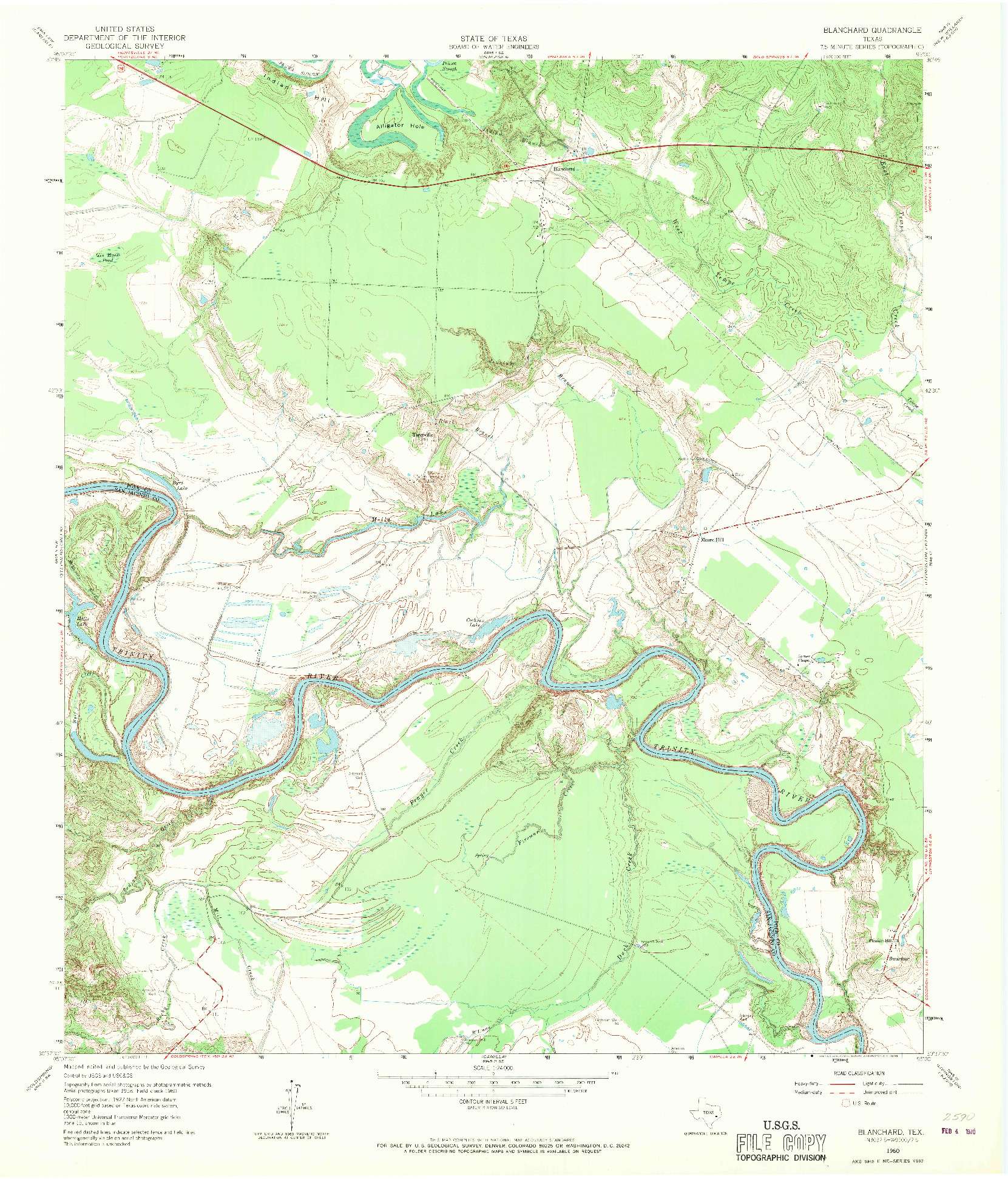 USGS 1:24000-SCALE QUADRANGLE FOR BLANCHARD, TX 1960