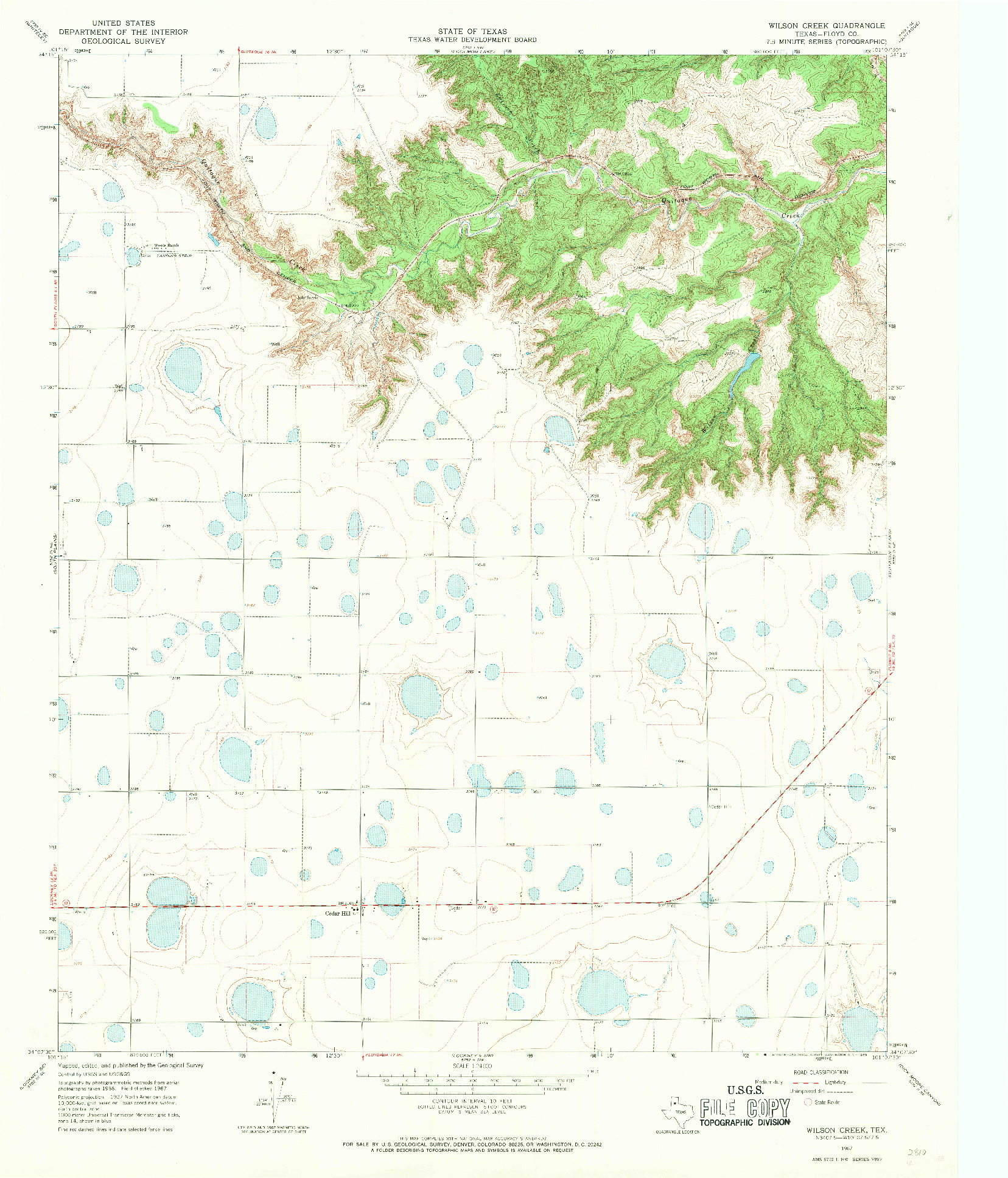 USGS 1:24000-SCALE QUADRANGLE FOR WILSON CREEK, TX 1967