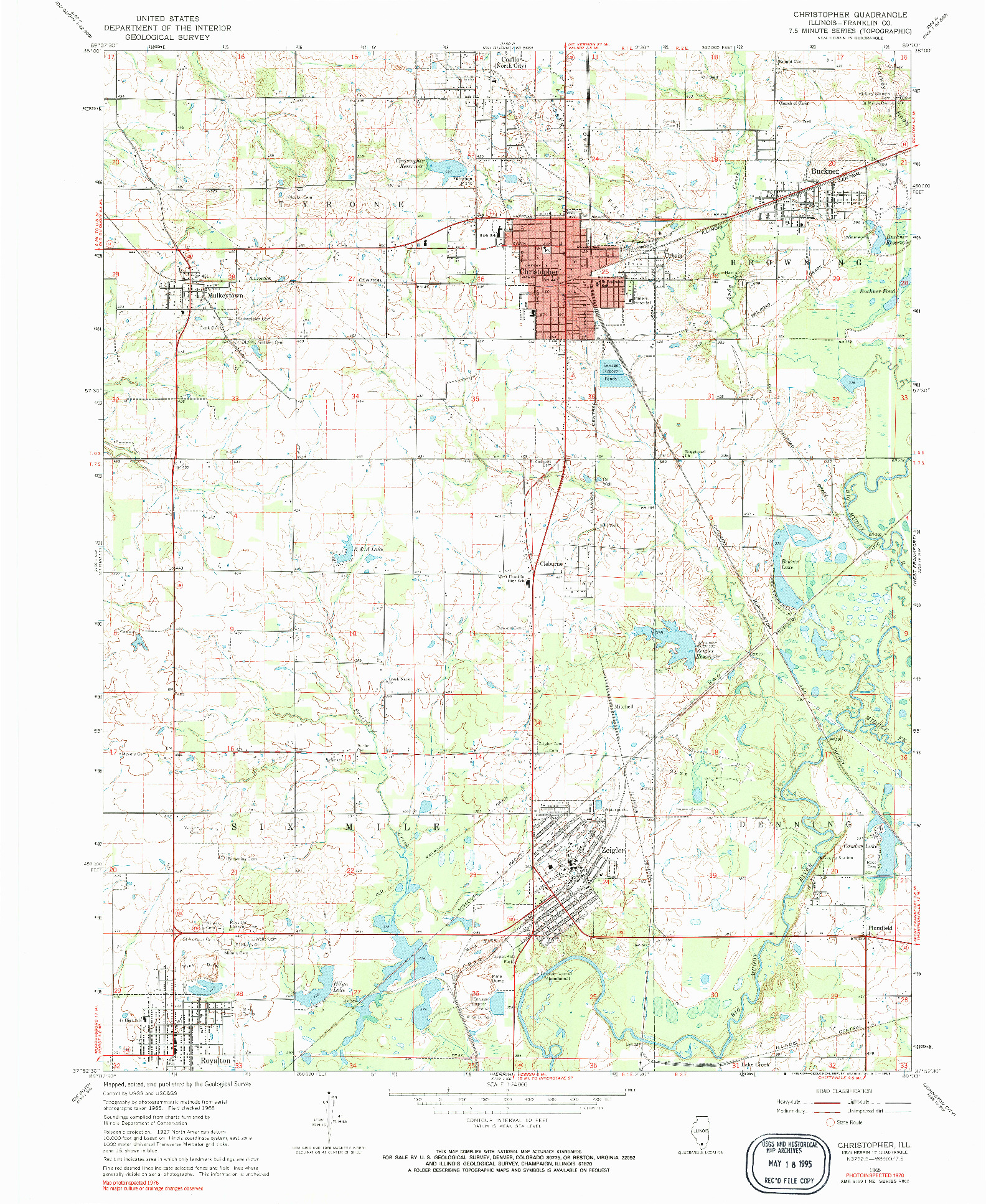 USGS 1:24000-SCALE QUADRANGLE FOR CHRISTOPHER, IL 1968