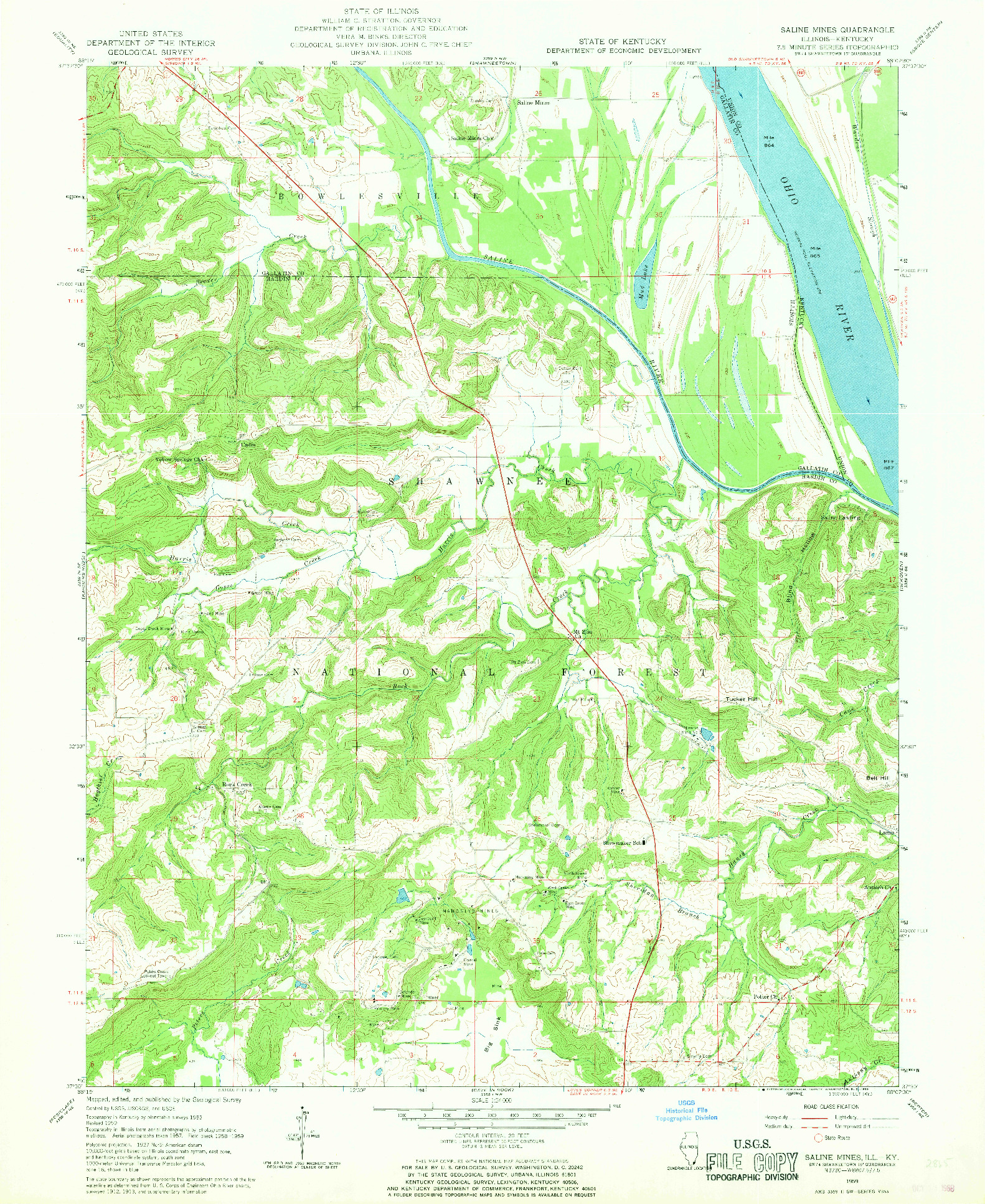 USGS 1:24000-SCALE QUADRANGLE FOR SALINE MINES, IL 1959