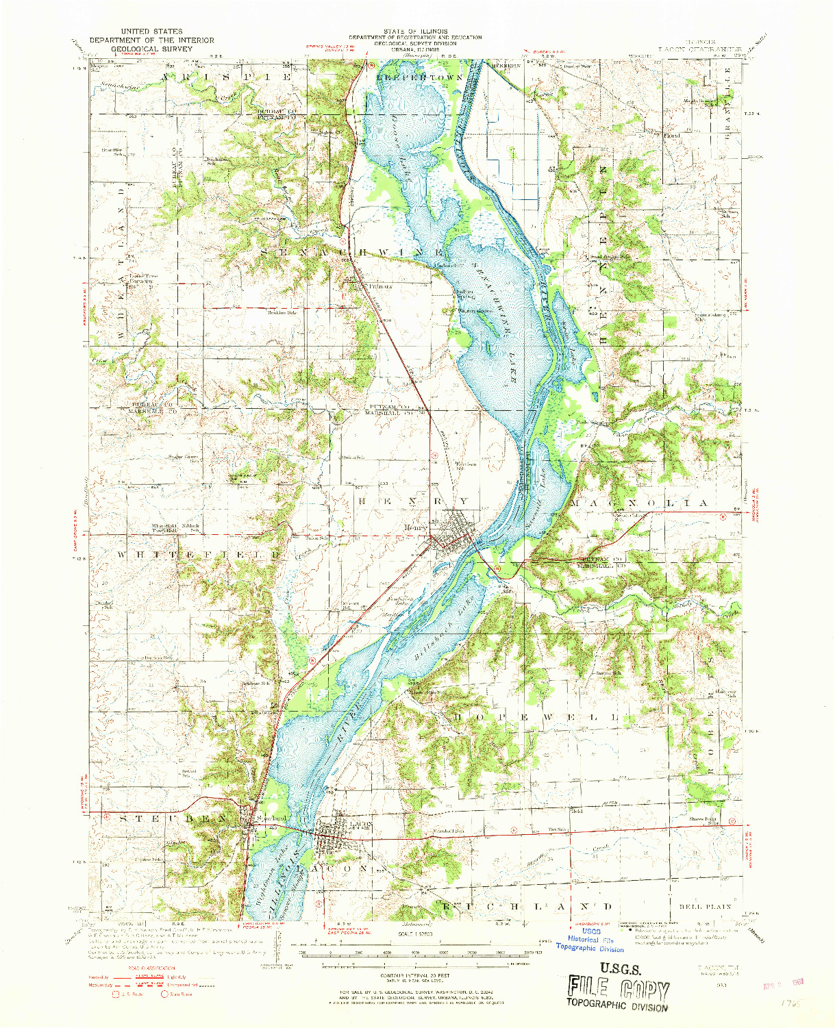 USGS 1:62500-SCALE QUADRANGLE FOR LACON, IL 1933