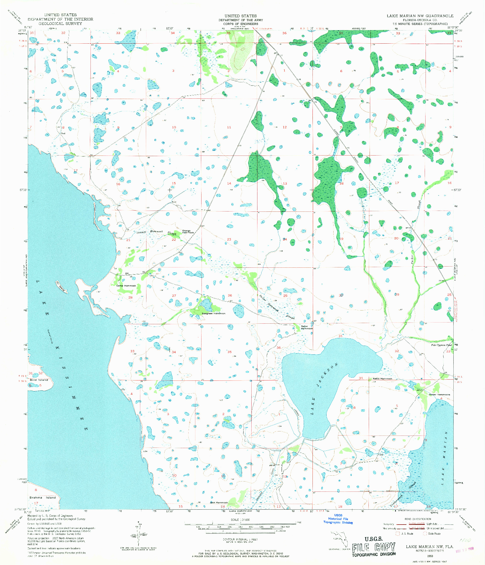 USGS 1:24000-SCALE QUADRANGLE FOR LAKE MARIAN NW, FL 1953