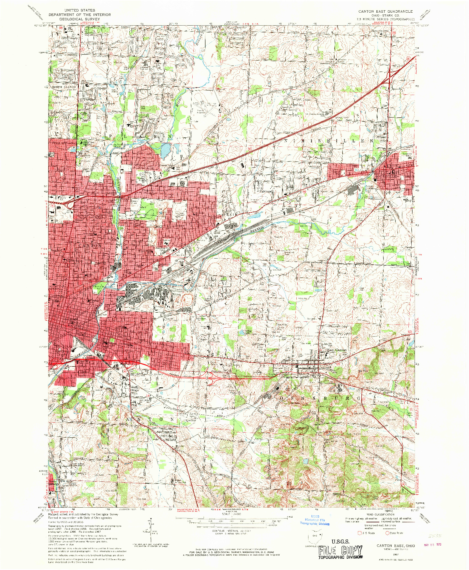 USGS 1:24000-SCALE QUADRANGLE FOR CANTON EAST, OH 1967