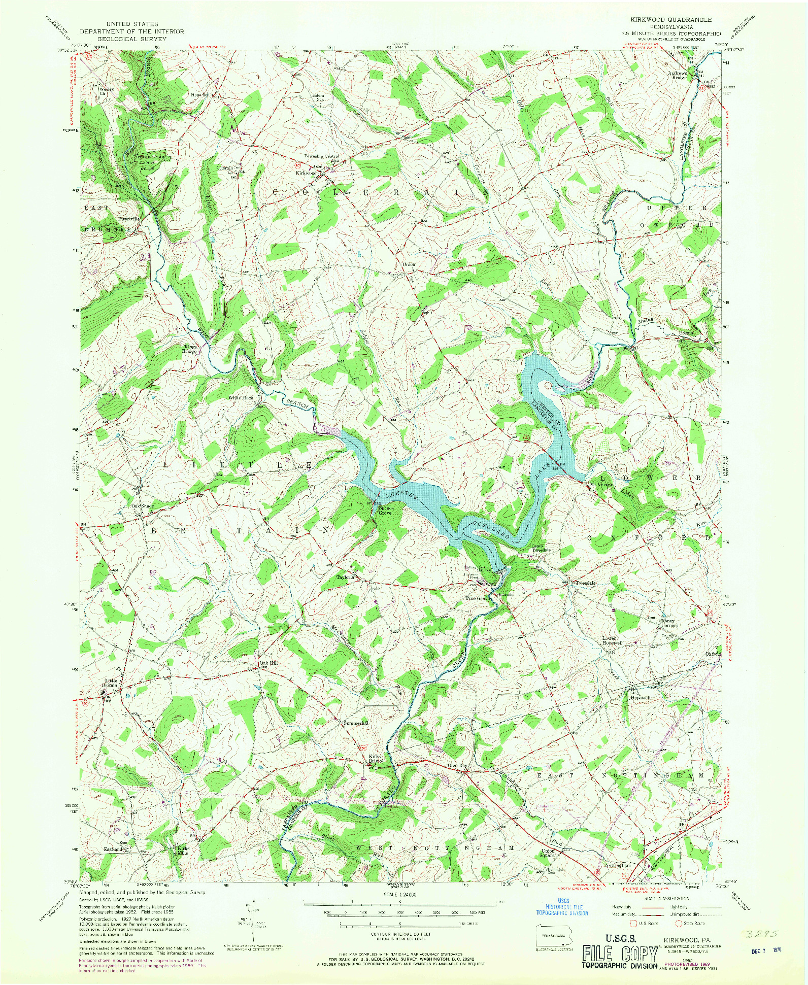 USGS 1:24000-SCALE QUADRANGLE FOR KIRKWOOD, PA 1955