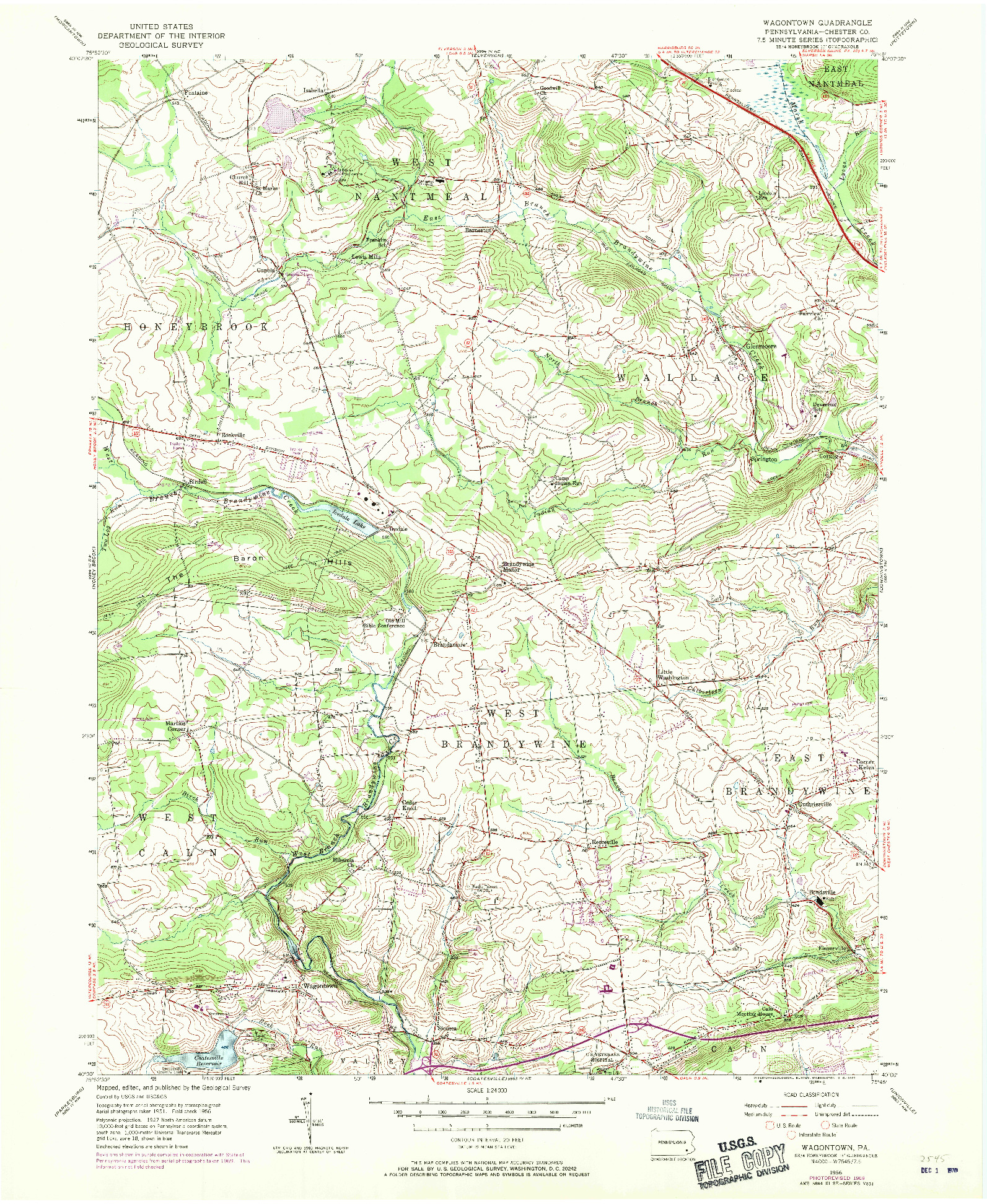 USGS 1:24000-SCALE QUADRANGLE FOR WAGONTOWN, PA 1956