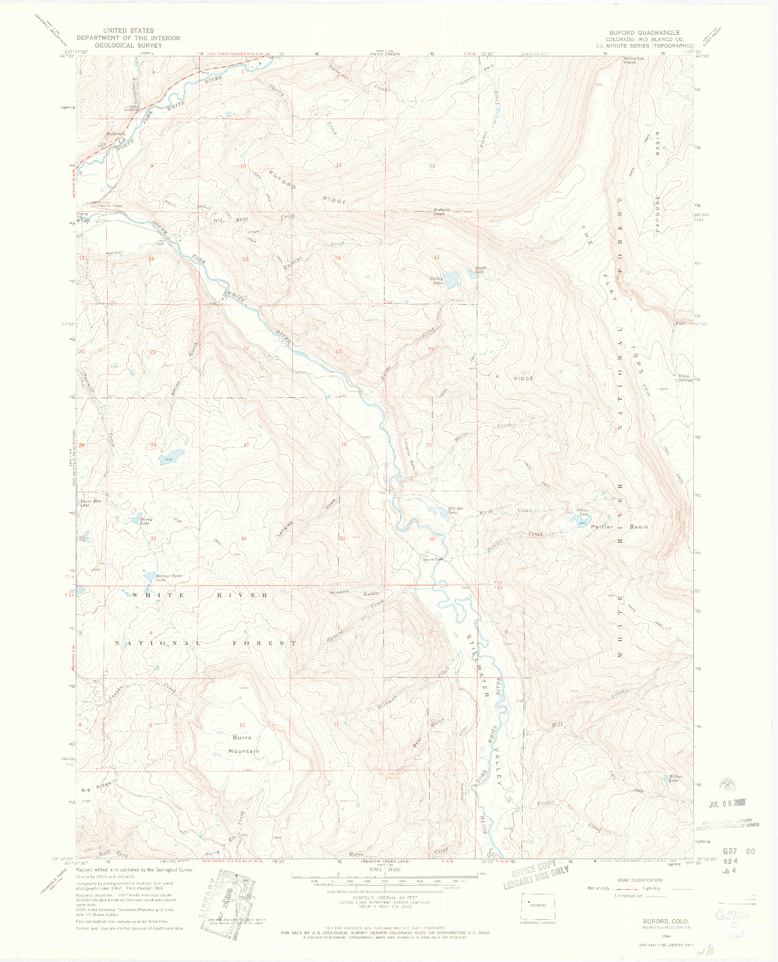 USGS 1:24000-SCALE QUADRANGLE FOR BUFORD, CO 1966