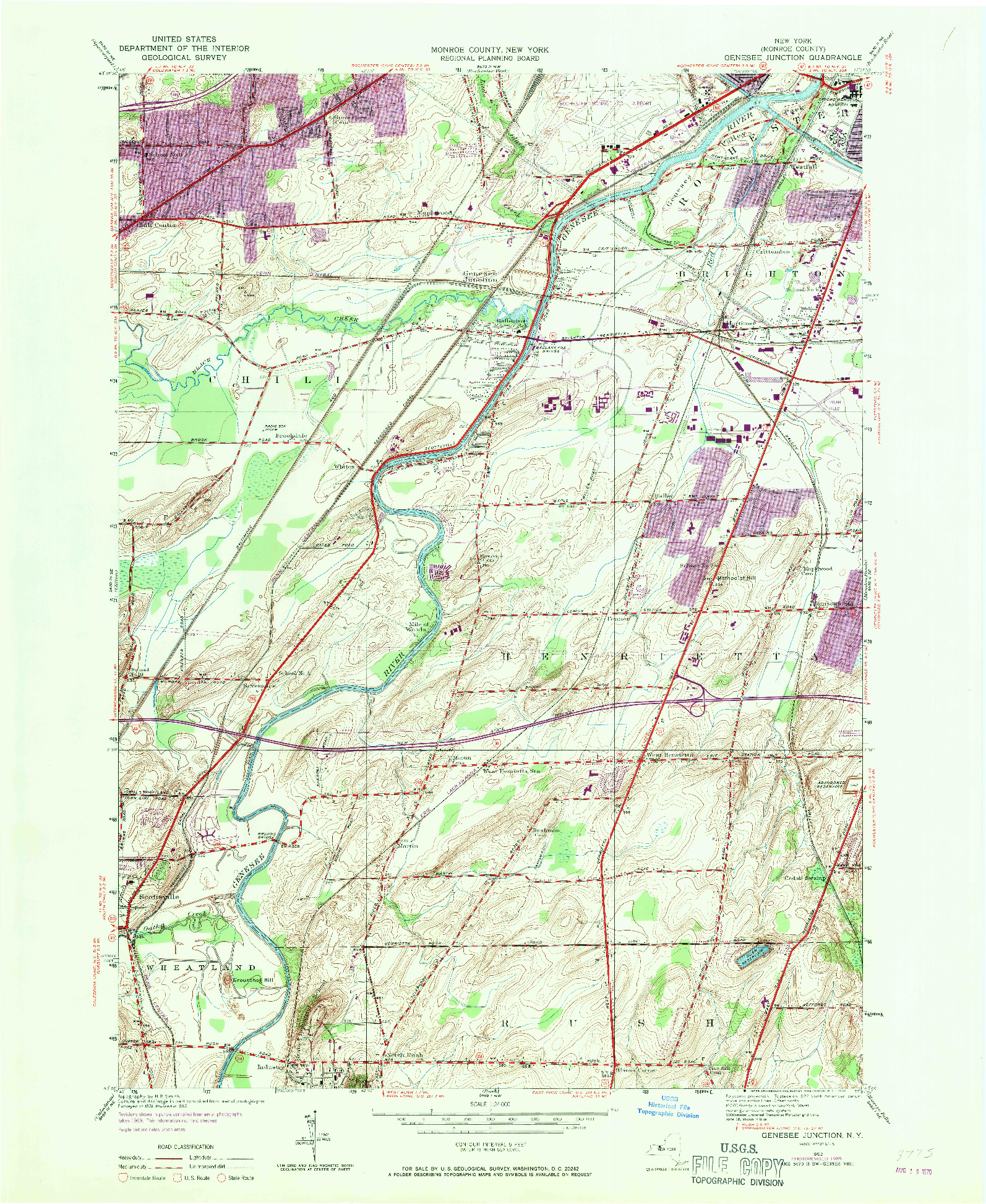 USGS 1:24000-SCALE QUADRANGLE FOR GENESEE JUNCTION, NY 1952