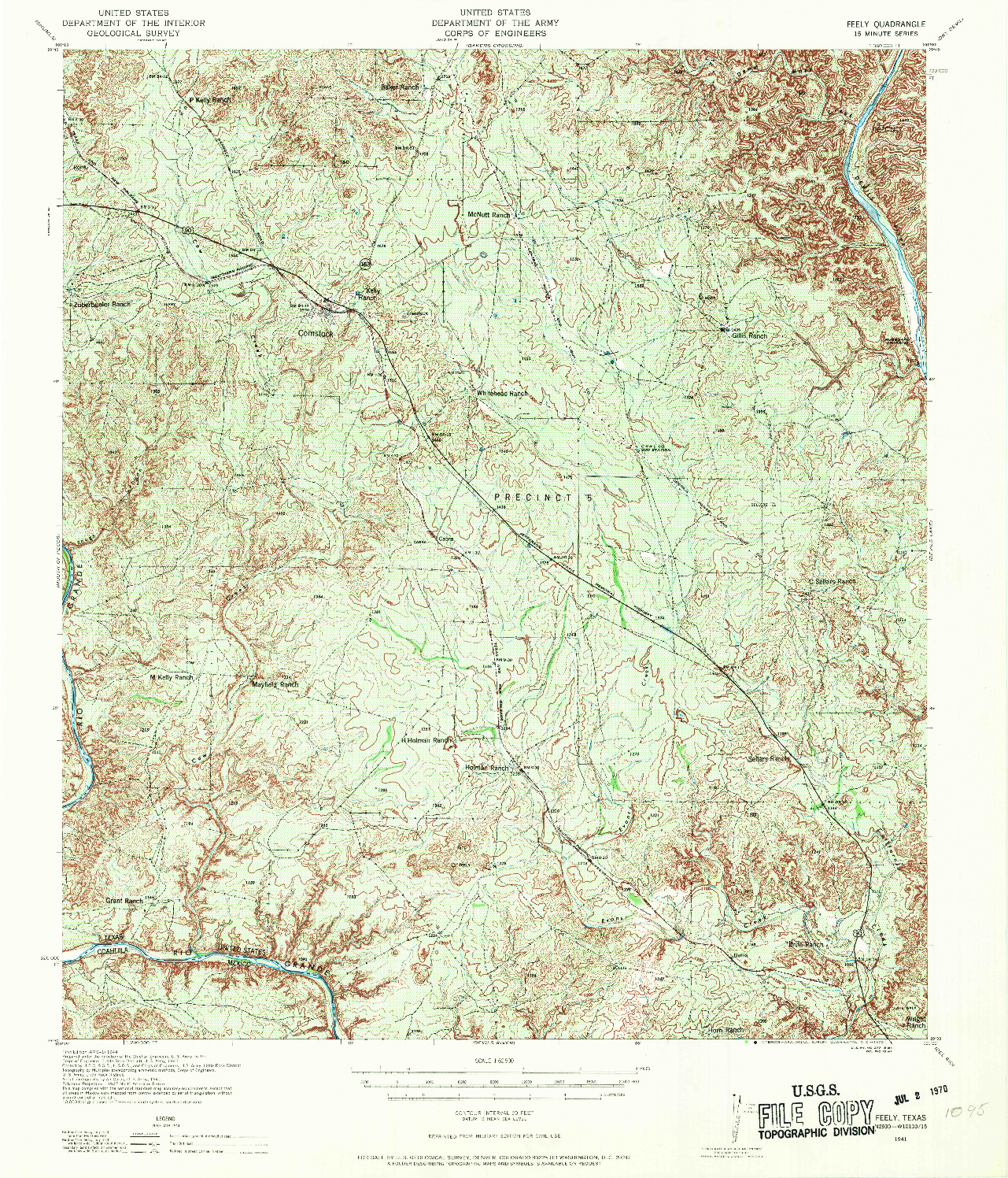 USGS 1:62500-SCALE QUADRANGLE FOR FEELY, TX 1941