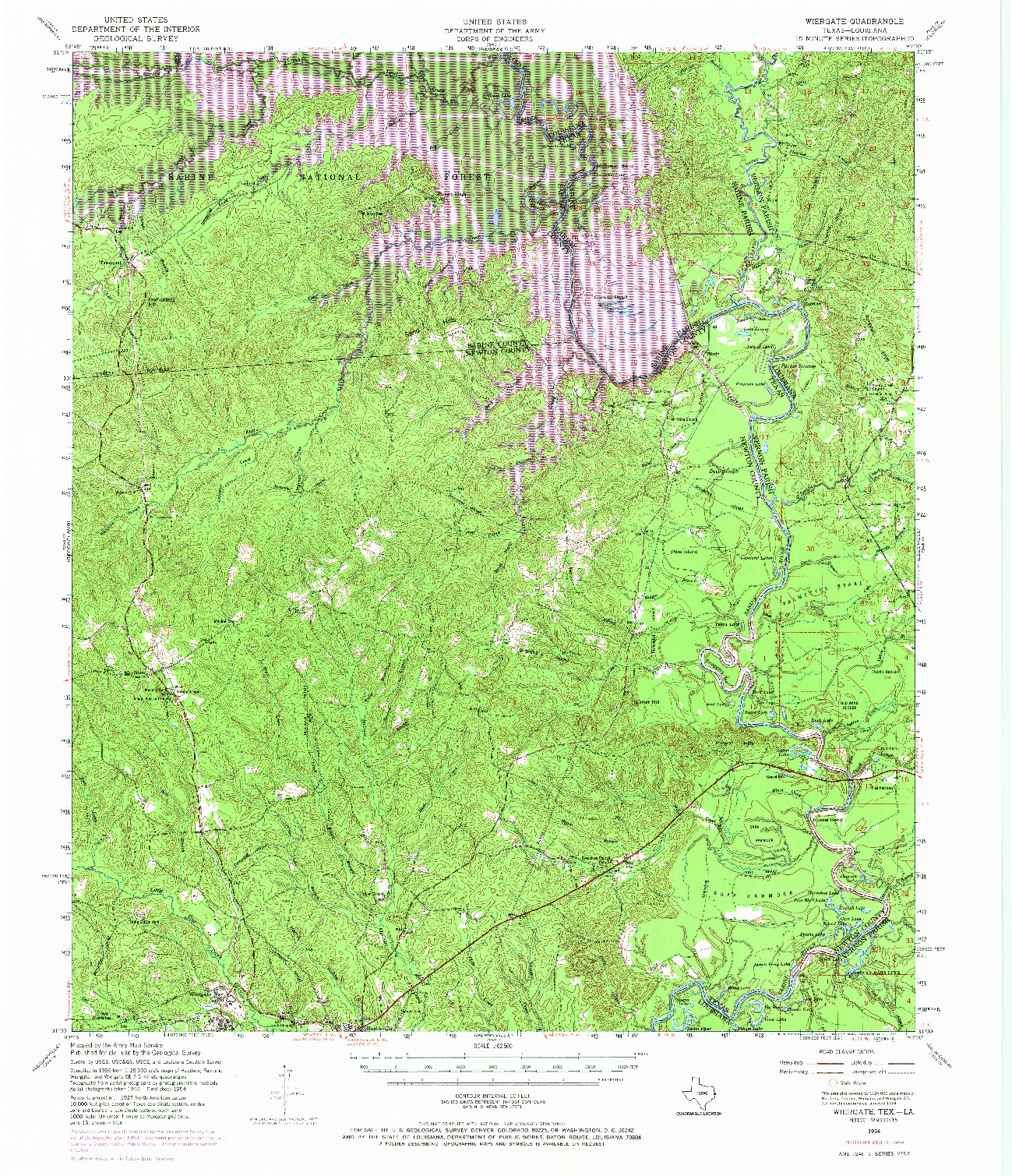 USGS 1:62500-SCALE QUADRANGLE FOR WIERGATE, TX 1954