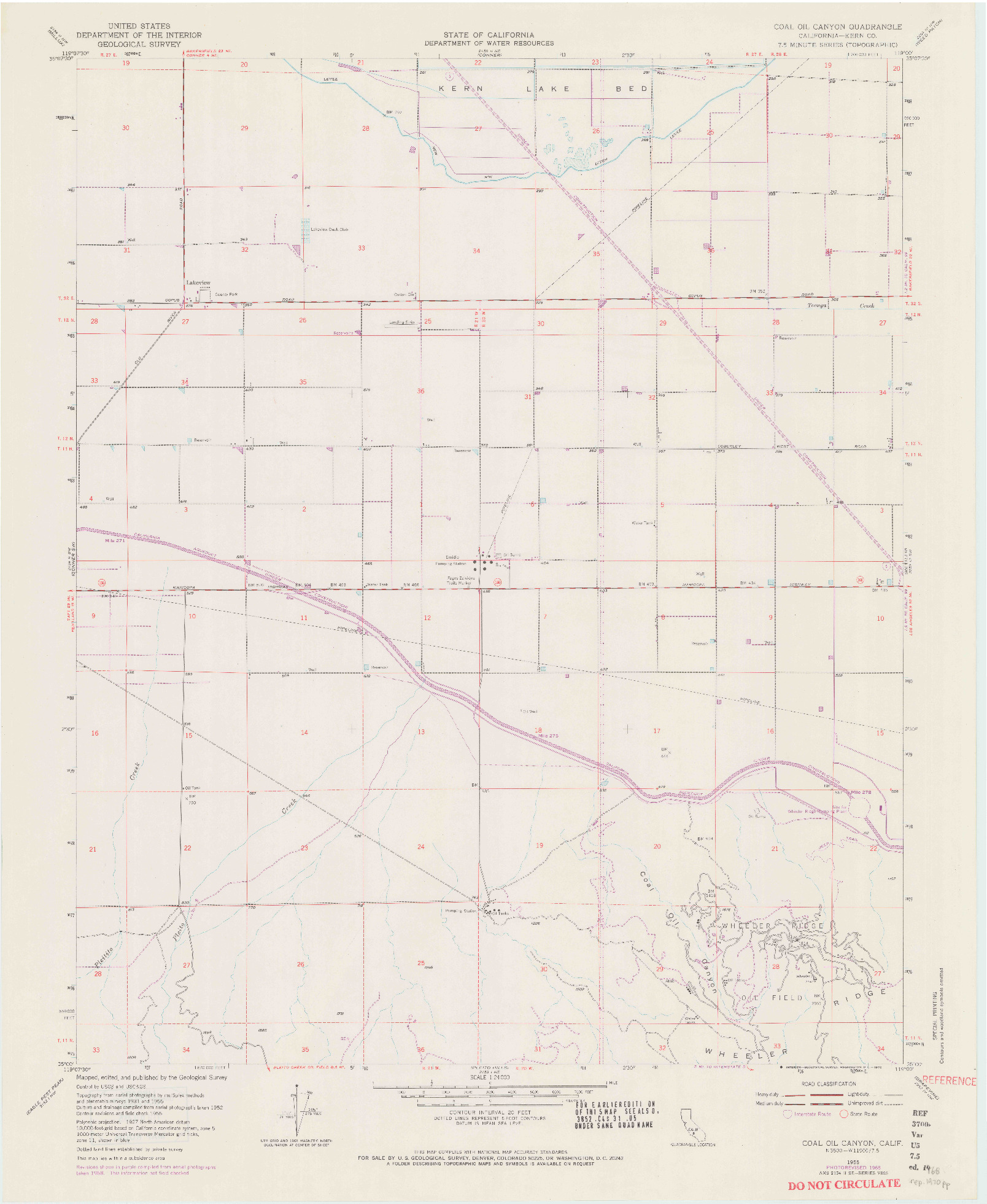 USGS 1:24000-SCALE QUADRANGLE FOR COAL OIL CANYON, CA 1955