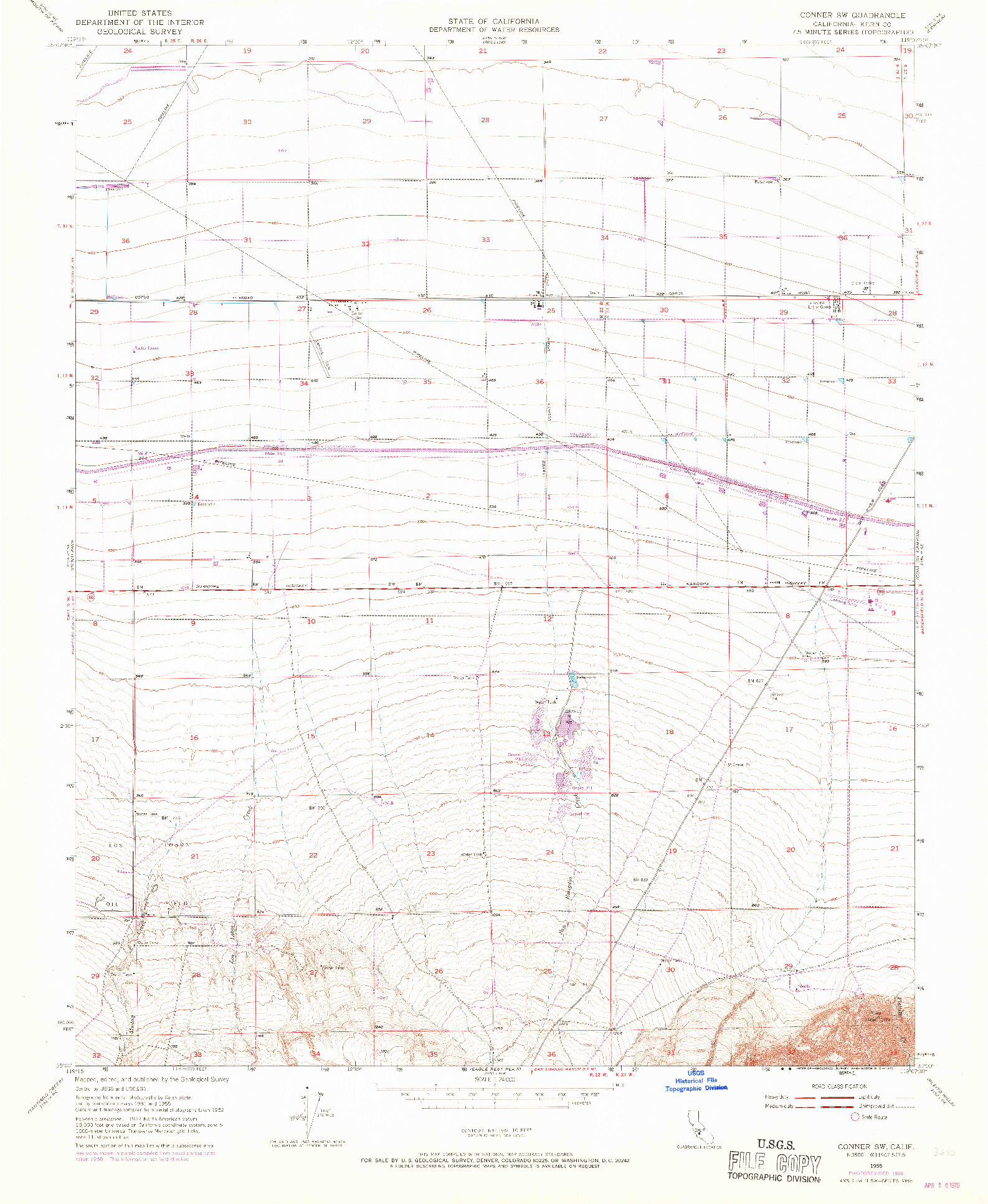 USGS 1:24000-SCALE QUADRANGLE FOR CONNER SW, CA 1955