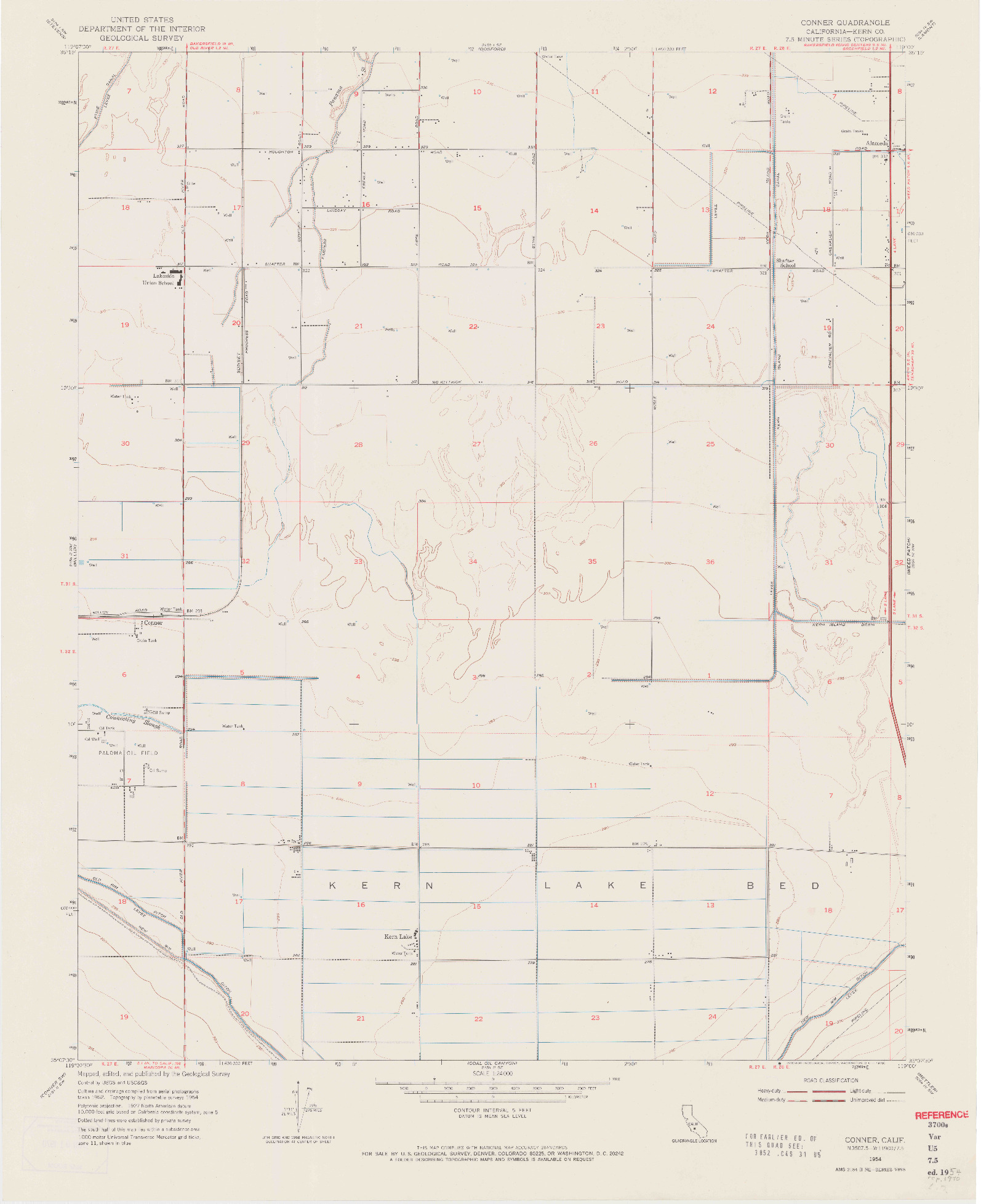 USGS 1:24000-SCALE QUADRANGLE FOR CONNER, CA 1954