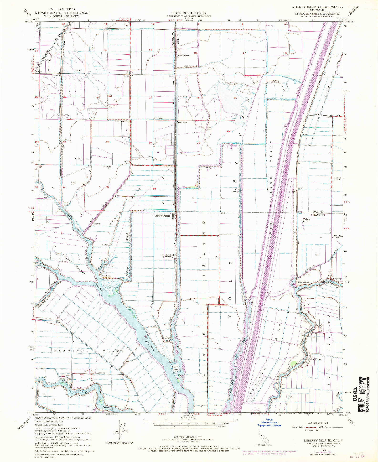 USGS 1:24000-SCALE QUADRANGLE FOR LIBERTY ISLAND, CA 1952