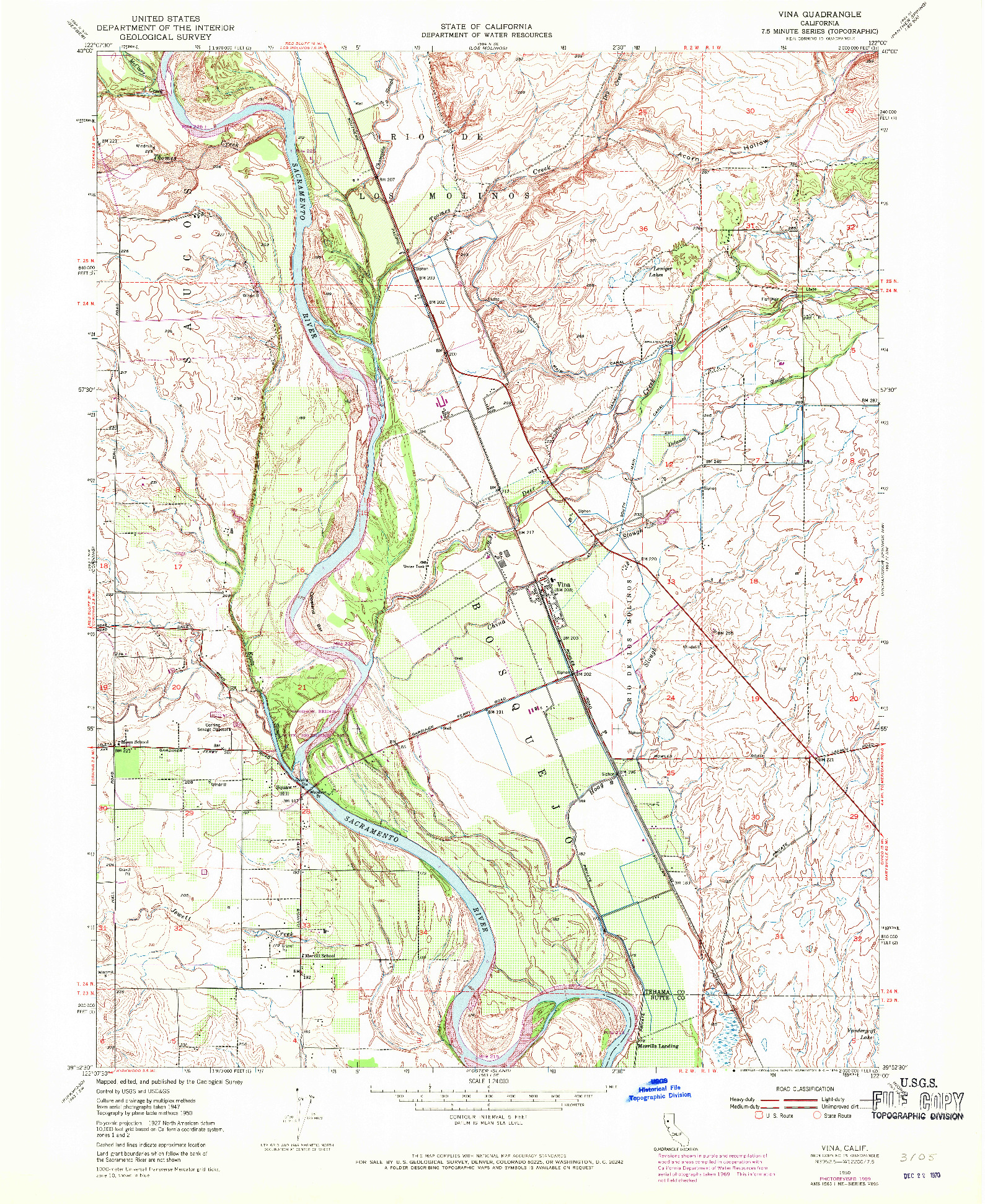 USGS 1:24000-SCALE QUADRANGLE FOR VINA, CA 1950