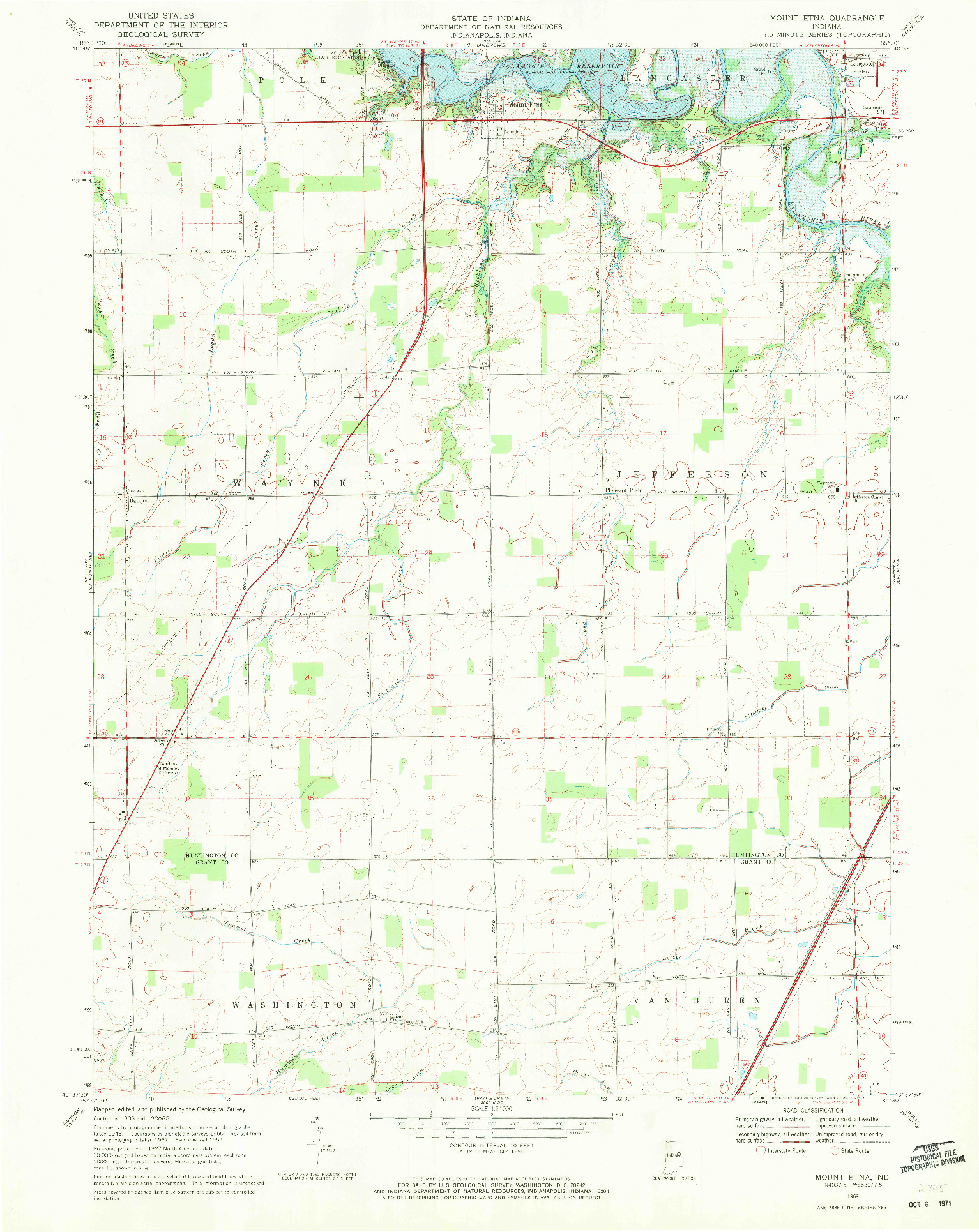 USGS 1:24000-SCALE QUADRANGLE FOR MOUNT ETNA, IN 1969