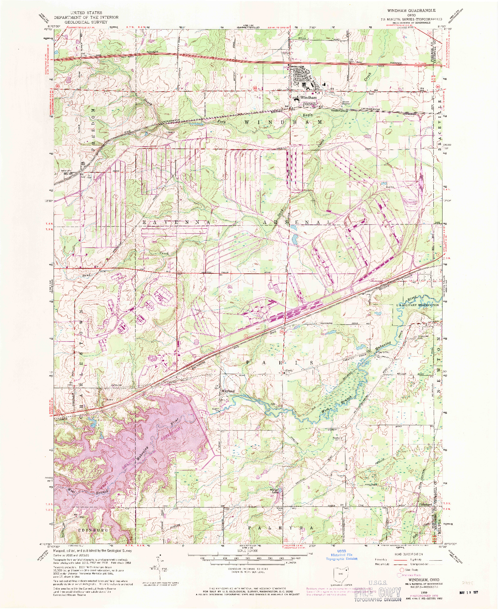 USGS 1:24000-SCALE QUADRANGLE FOR WINDHAM, OH 1959