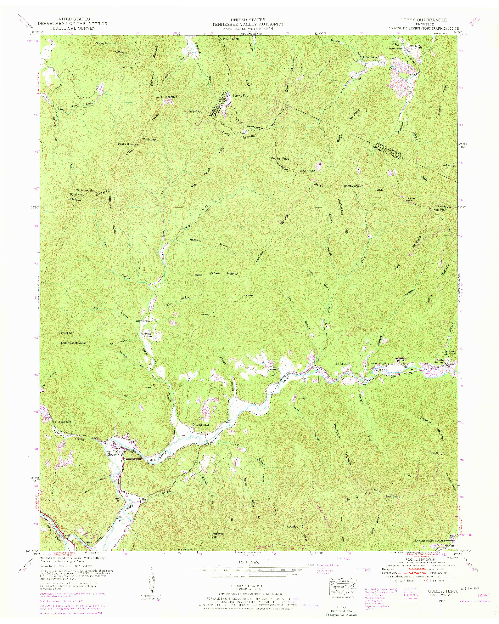 USGS 1:24000-SCALE QUADRANGLE FOR GOBEY, TN 1952