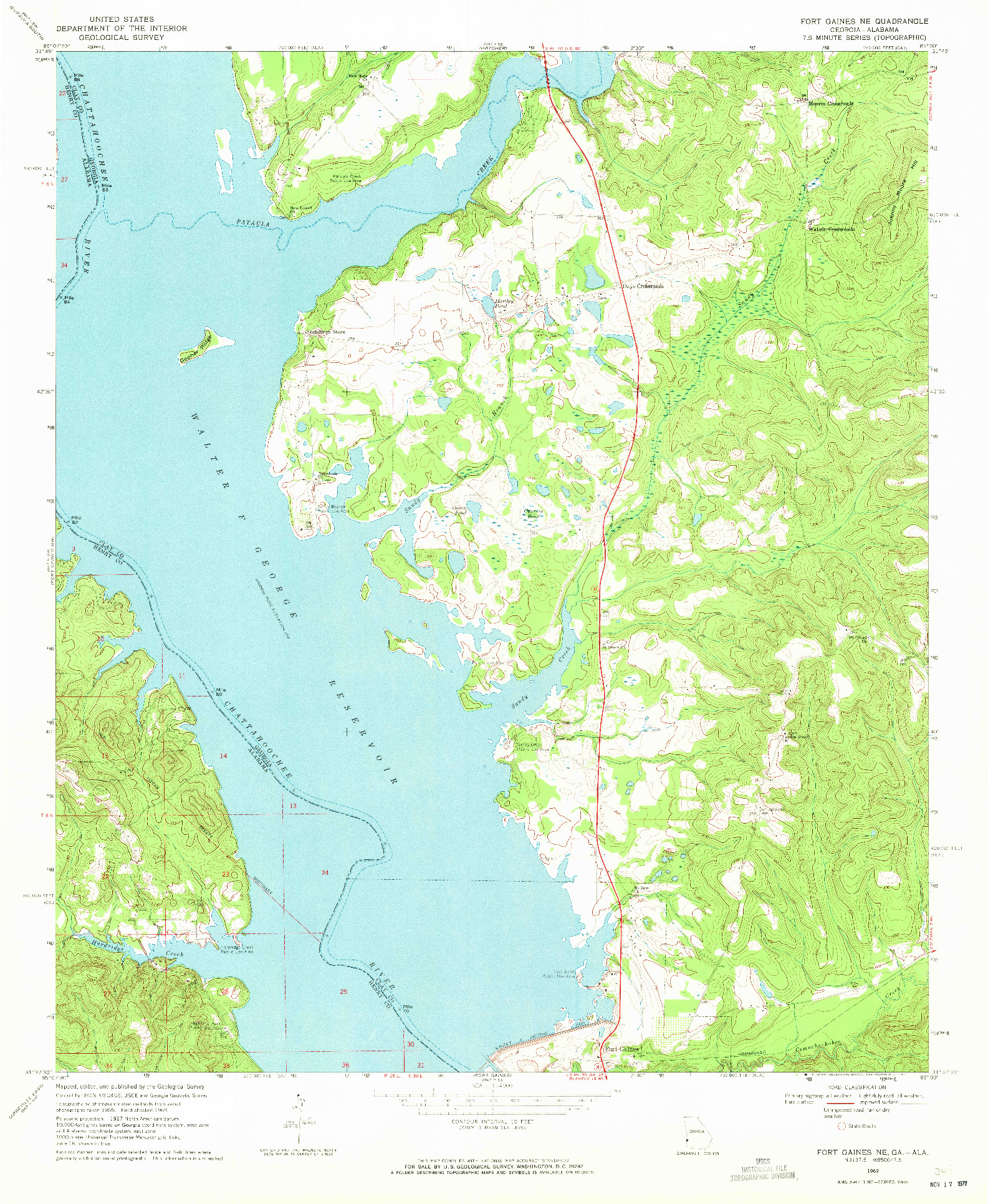 USGS 1:24000-SCALE QUADRANGLE FOR FORT GAINES NE, GA 1969