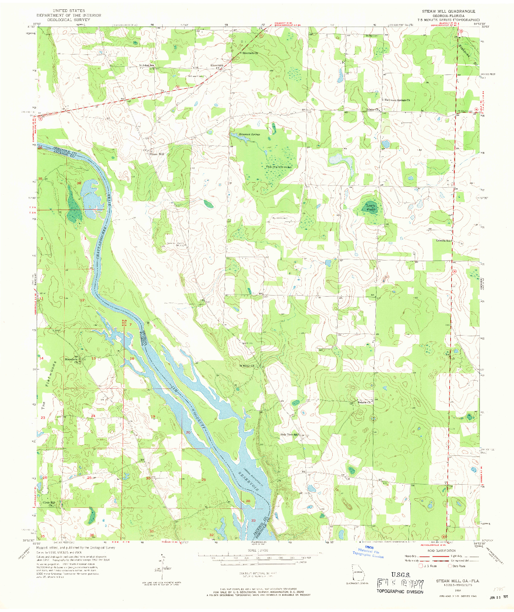 USGS 1:24000-SCALE QUADRANGLE FOR STEAM MILL, GA 1954