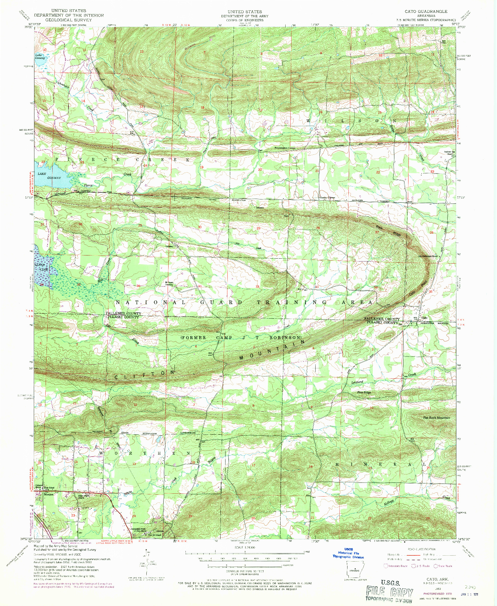 USGS 1:24000-SCALE QUADRANGLE FOR CATO, AR 1953
