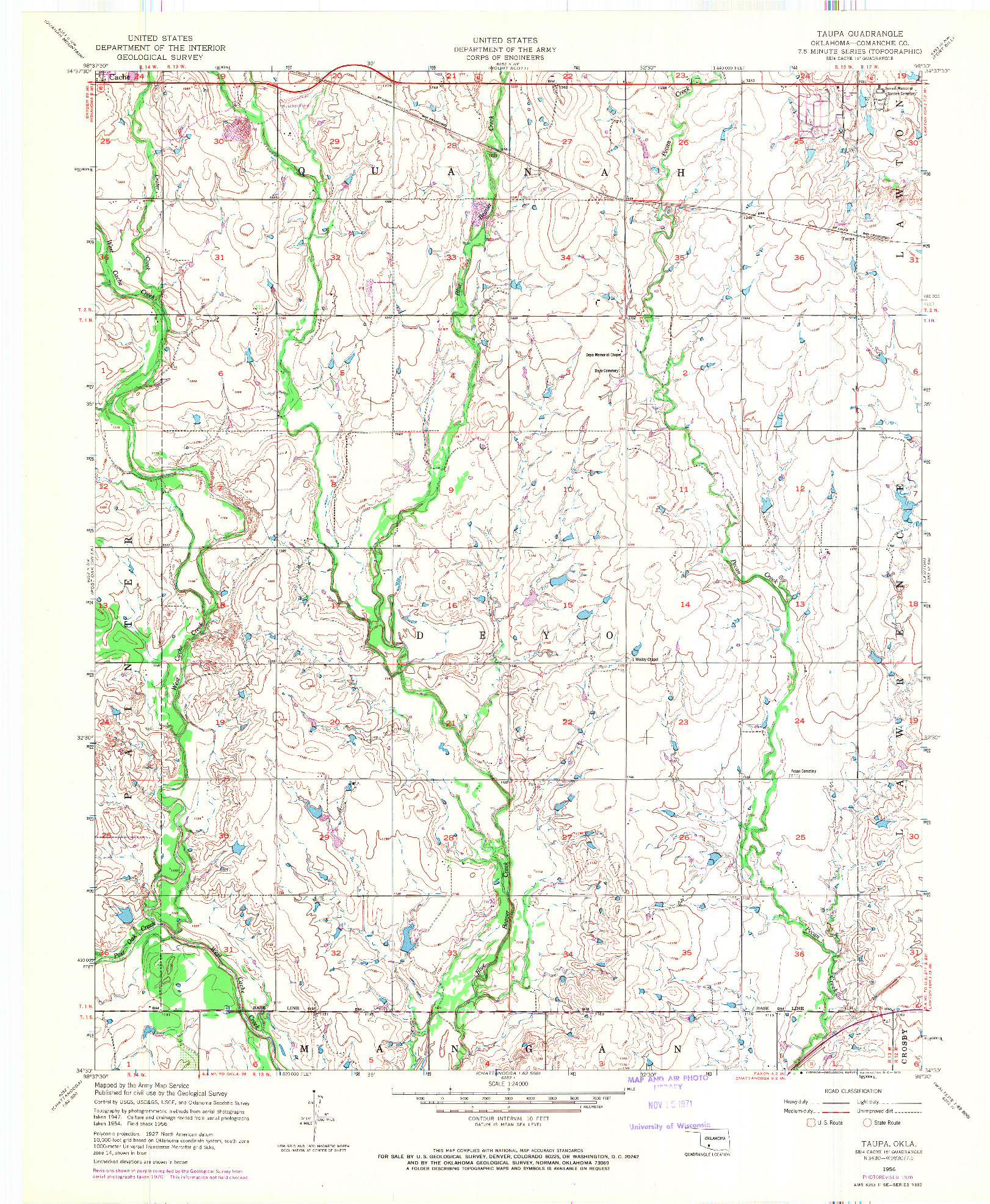 USGS 1:24000-SCALE QUADRANGLE FOR TAUPA, OK 1956