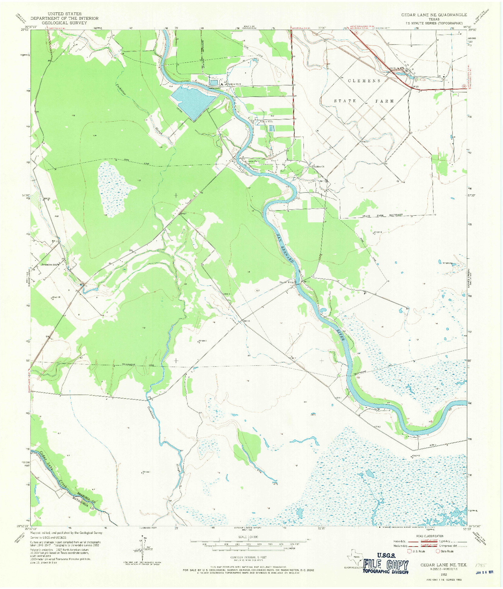 USGS 1:24000-SCALE QUADRANGLE FOR CEDAR LANE NE, TX 1952
