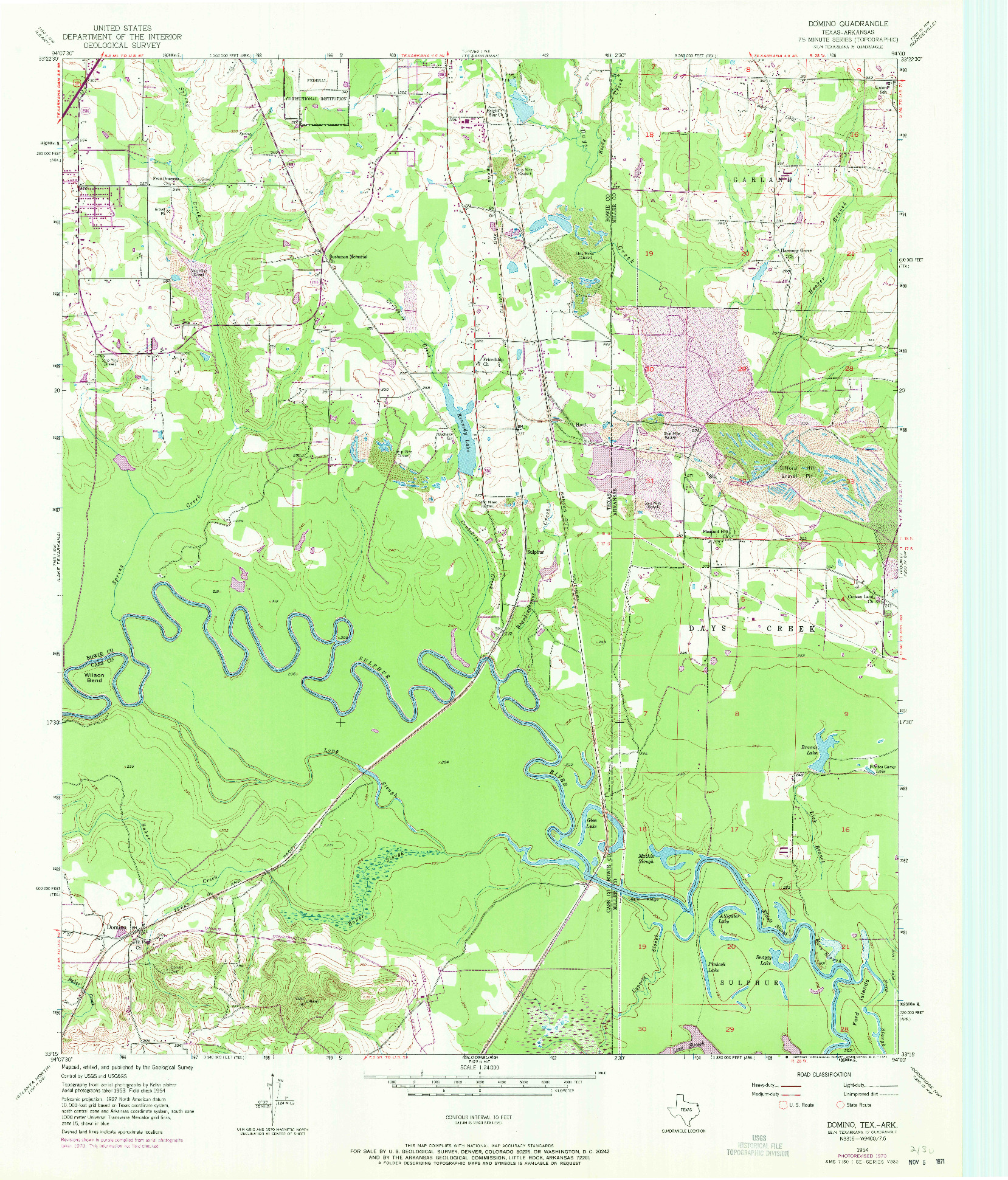 USGS 1:24000-SCALE QUADRANGLE FOR DOMINO, TX 1954