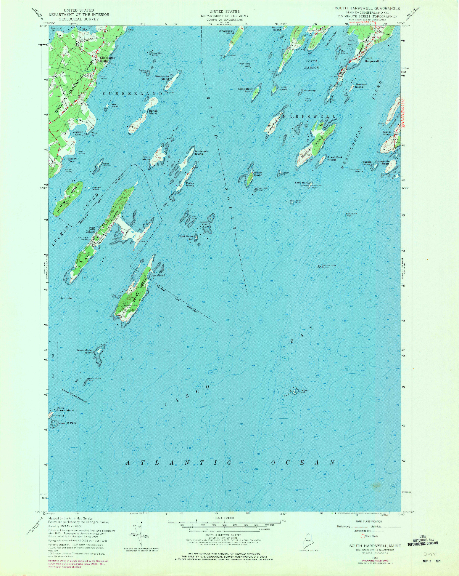 USGS 1:24000-SCALE QUADRANGLE FOR SOUTH HARPSWELL, ME 1956