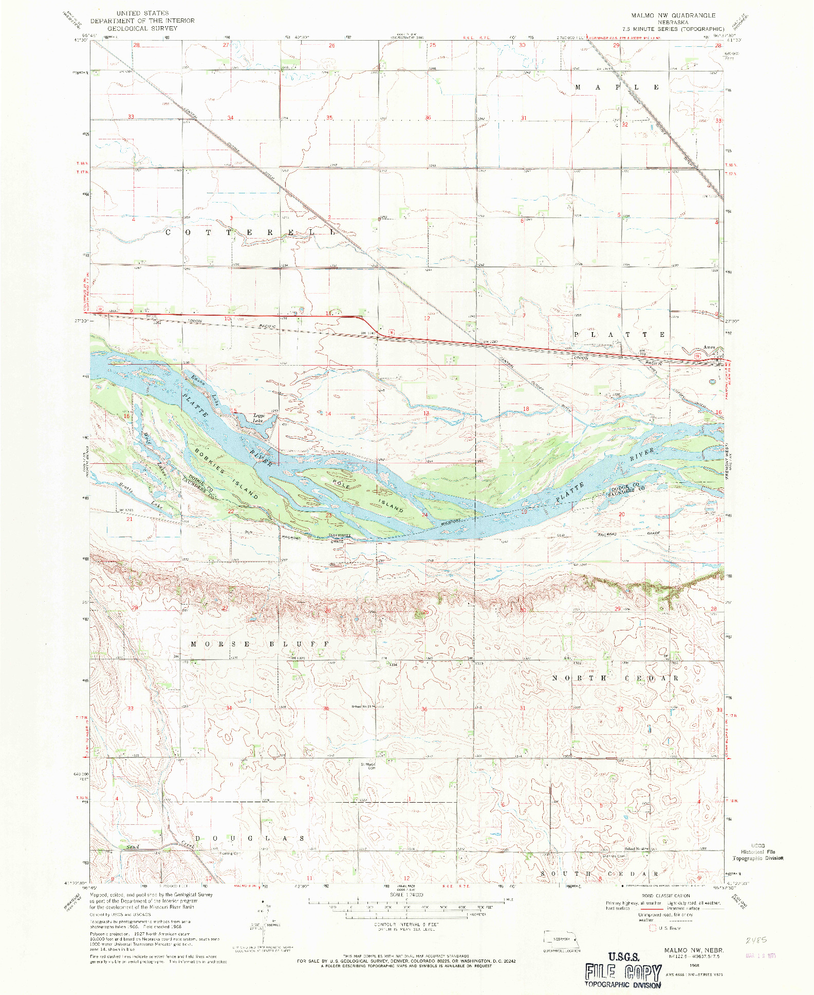 USGS 1:24000-SCALE QUADRANGLE FOR MALMO NW, NE 1968