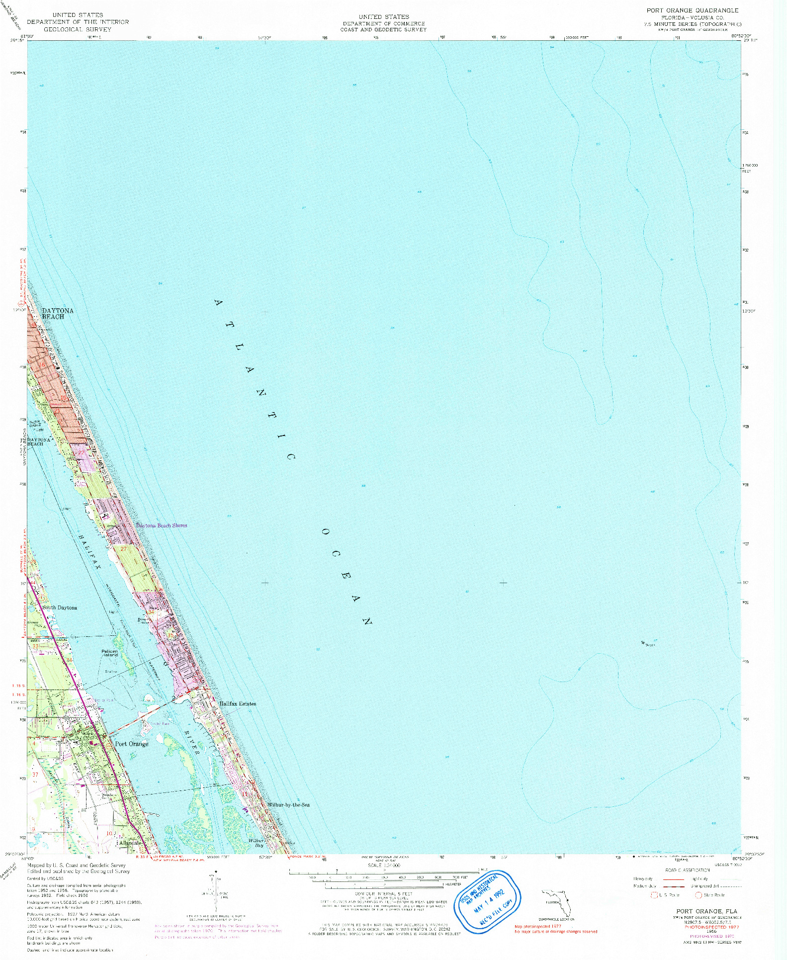 USGS 1:24000-SCALE QUADRANGLE FOR PORT ORANGE, FL 1956