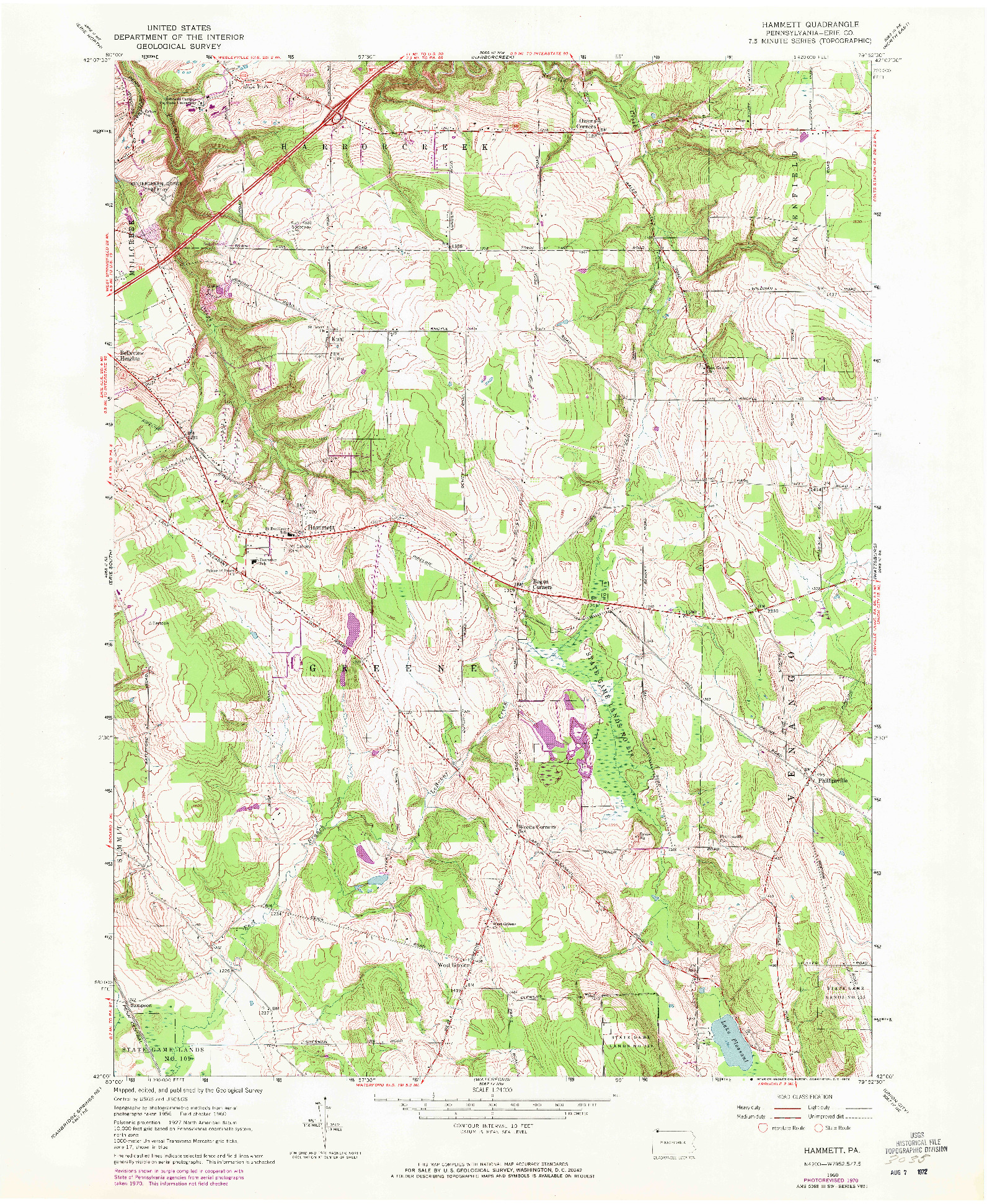 USGS 1:24000-SCALE QUADRANGLE FOR HAMMETT, PA 1960