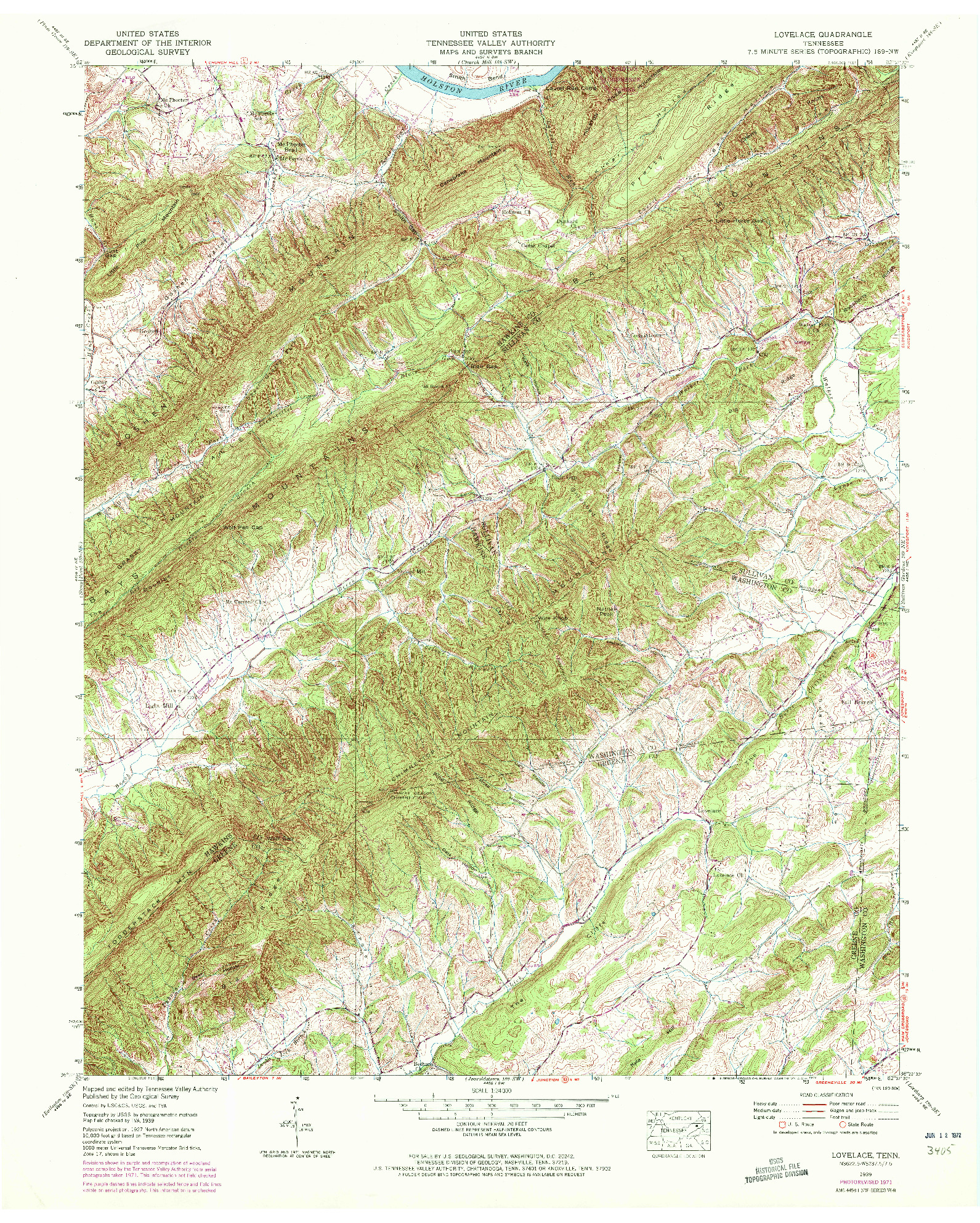 USGS 1:24000-SCALE QUADRANGLE FOR LOVELACE, TN 1939
