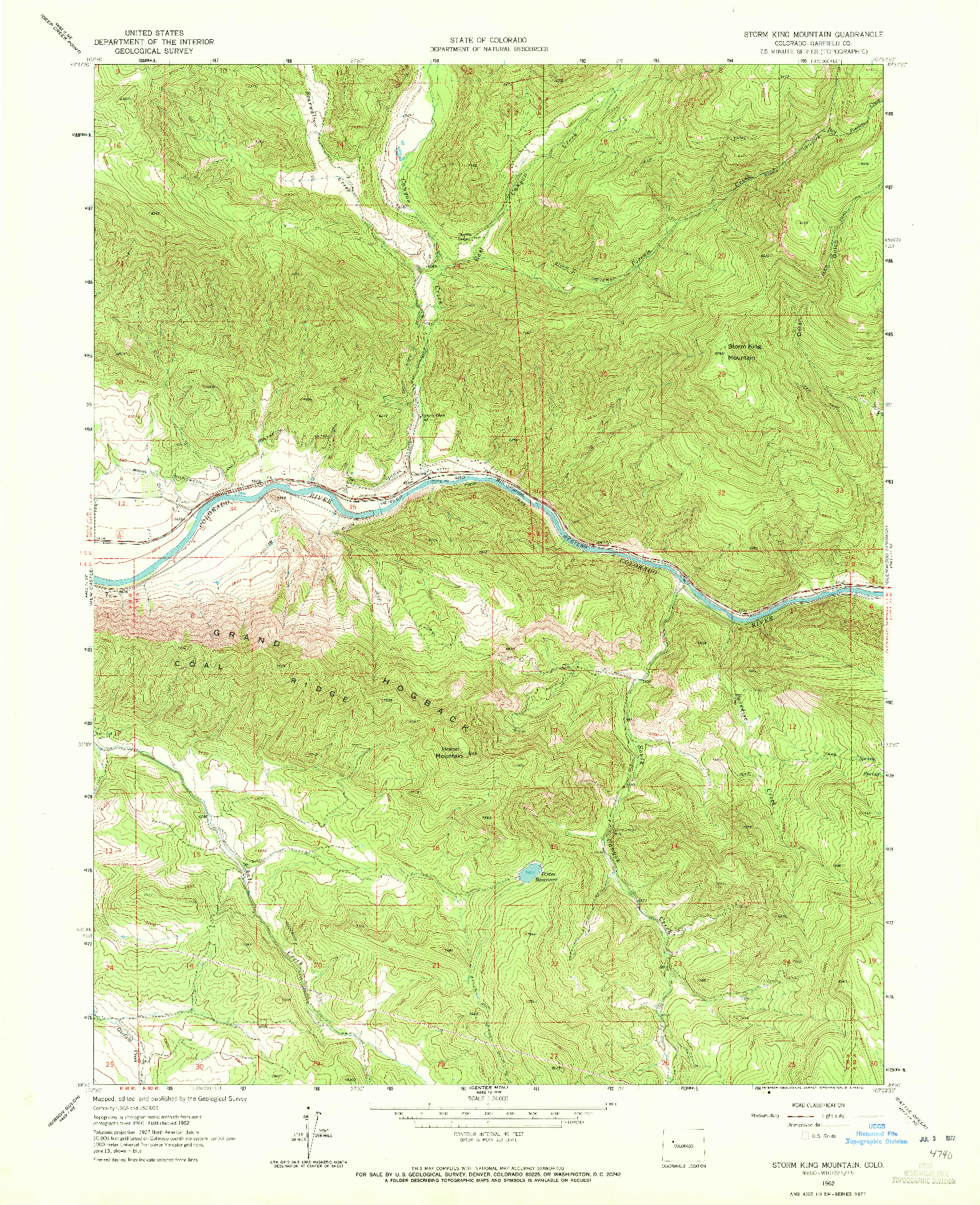 USGS 1:24000-SCALE QUADRANGLE FOR STORM KING MOUNTAIN, CO 1962