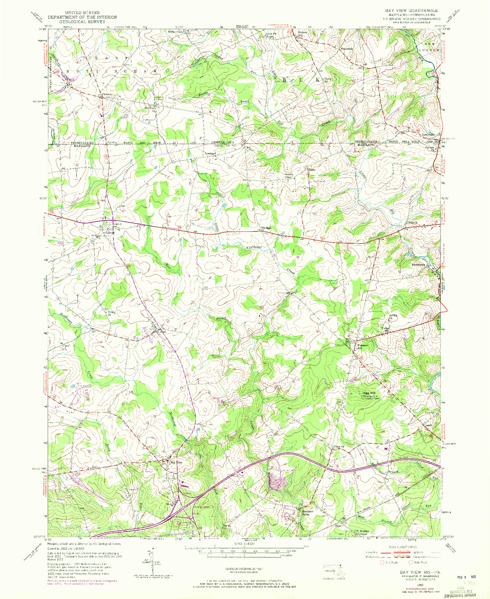USGS 1:24000-SCALE QUADRANGLE FOR BAY VIEW, MD 1953