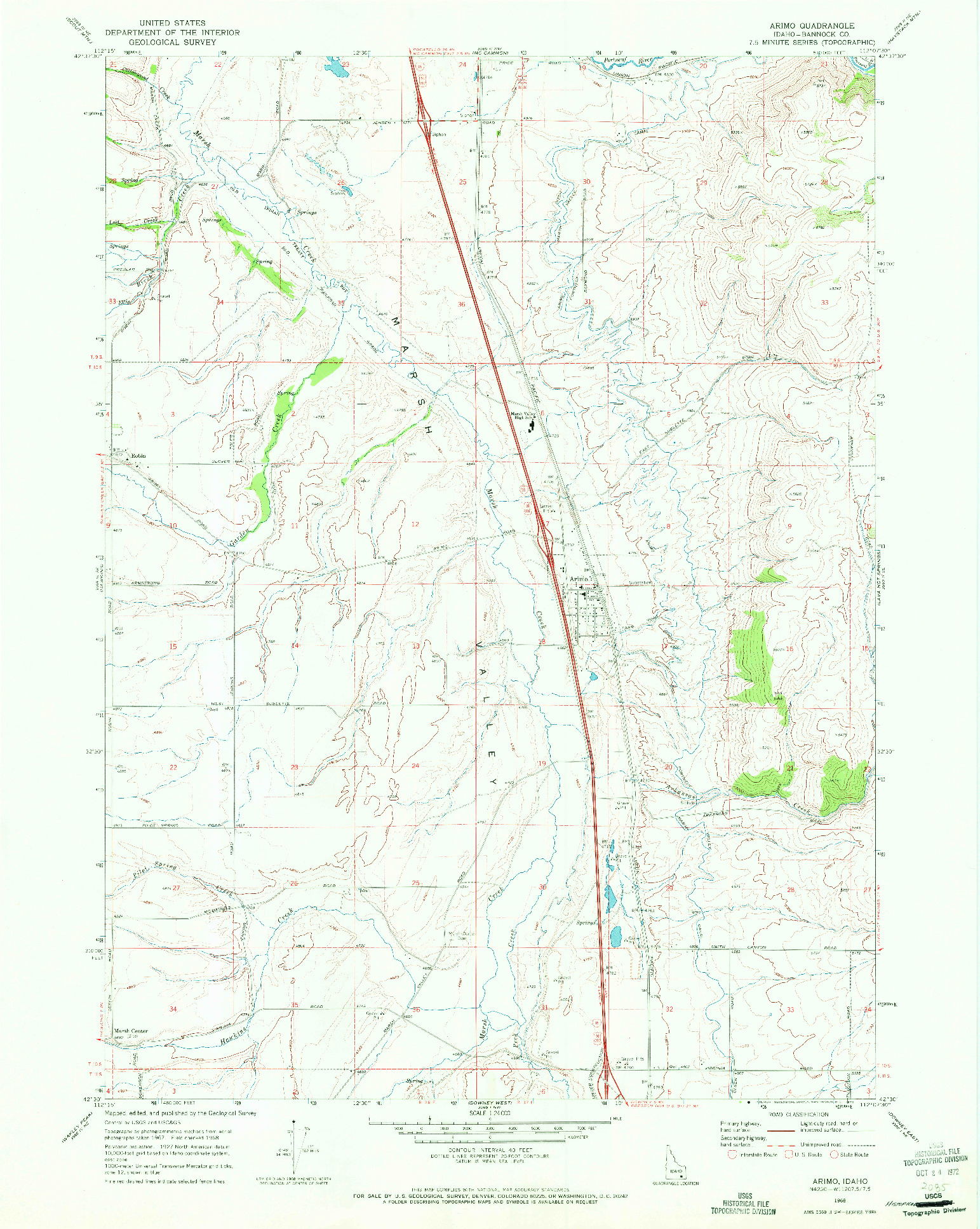 USGS 1:24000-SCALE QUADRANGLE FOR ARIMO, ID 1968