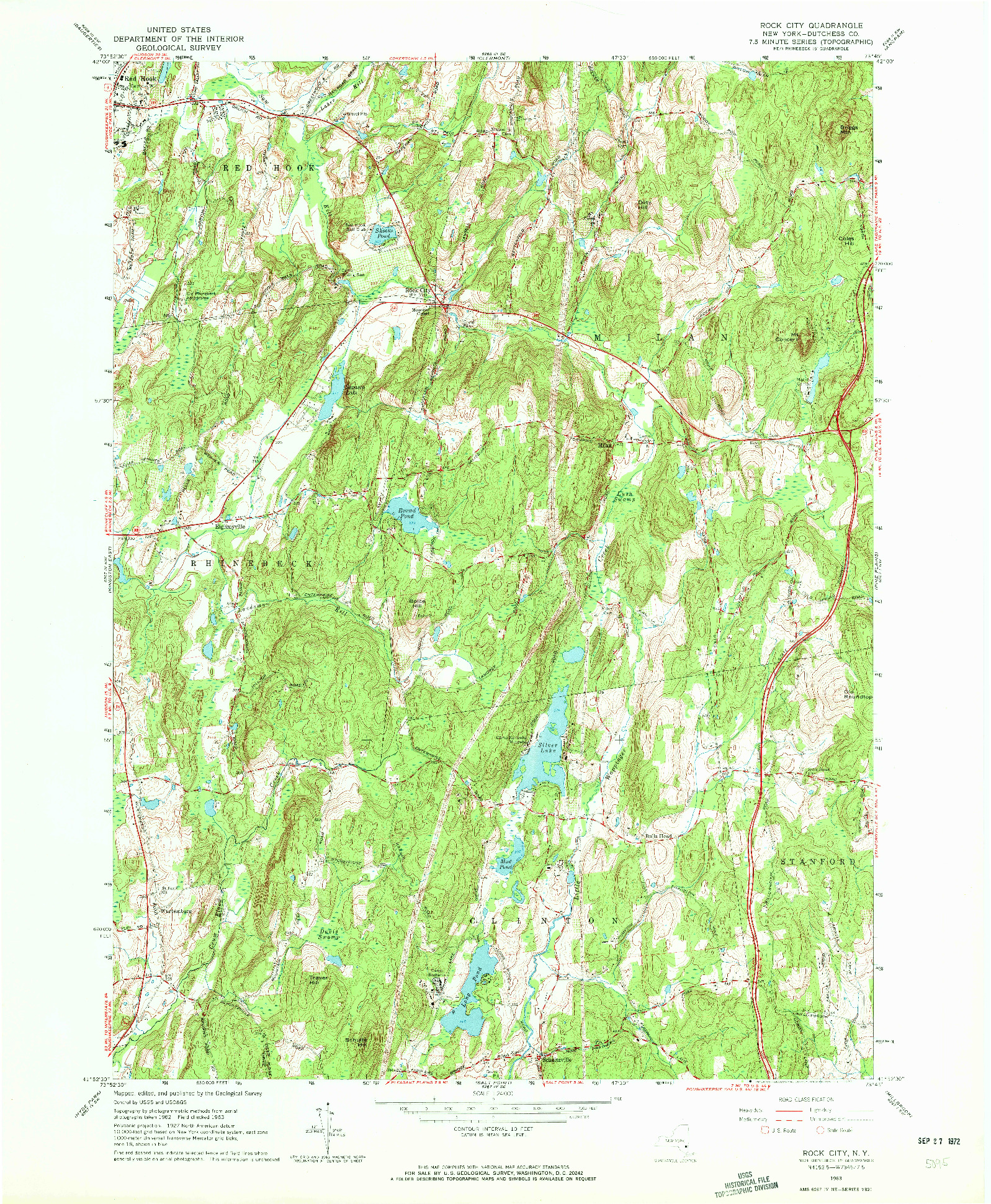 USGS 1:24000-SCALE QUADRANGLE FOR ROCK CITY, NY 1963