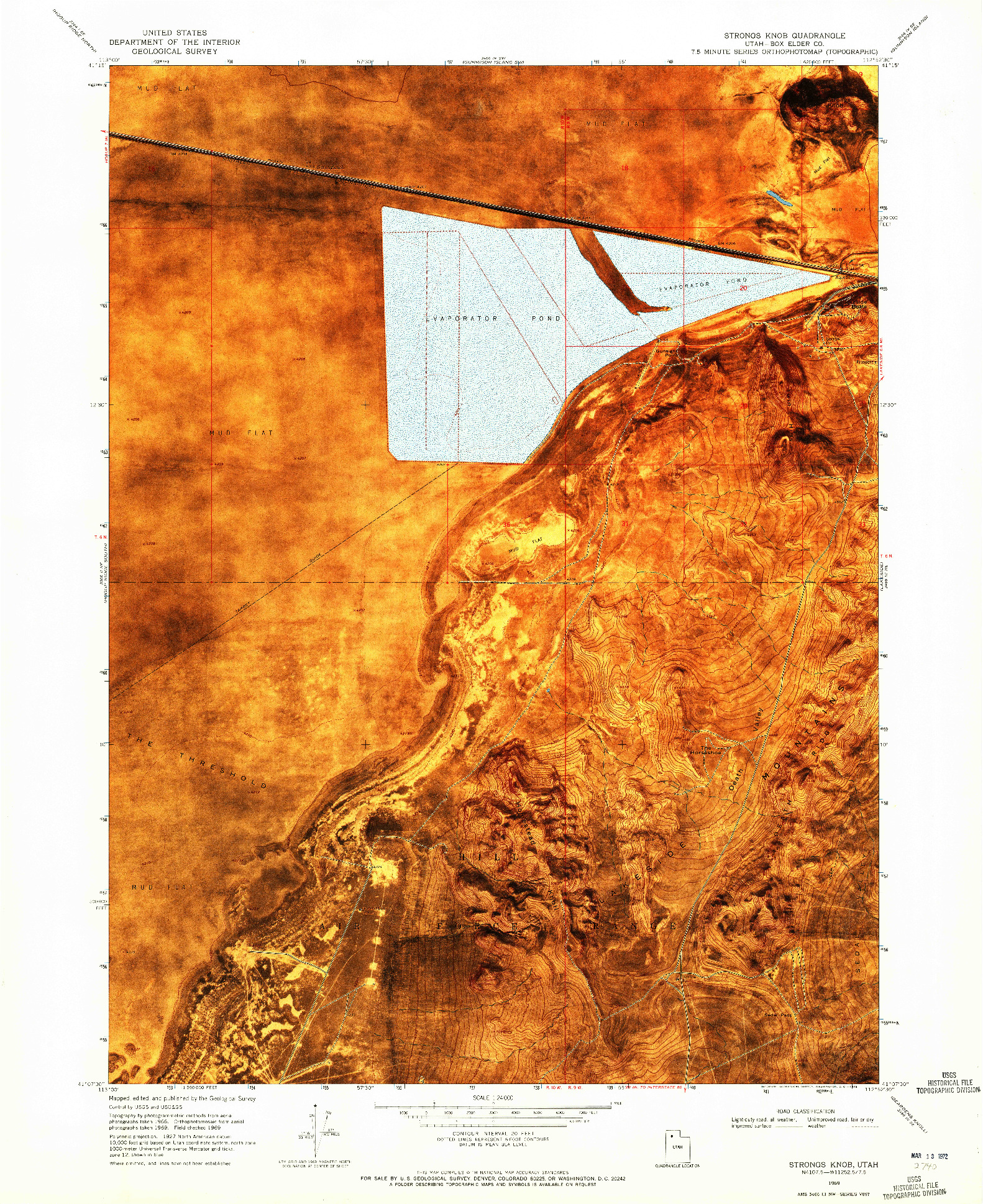 USGS 1:24000-SCALE QUADRANGLE FOR STRONGS KNOB, UT 1969