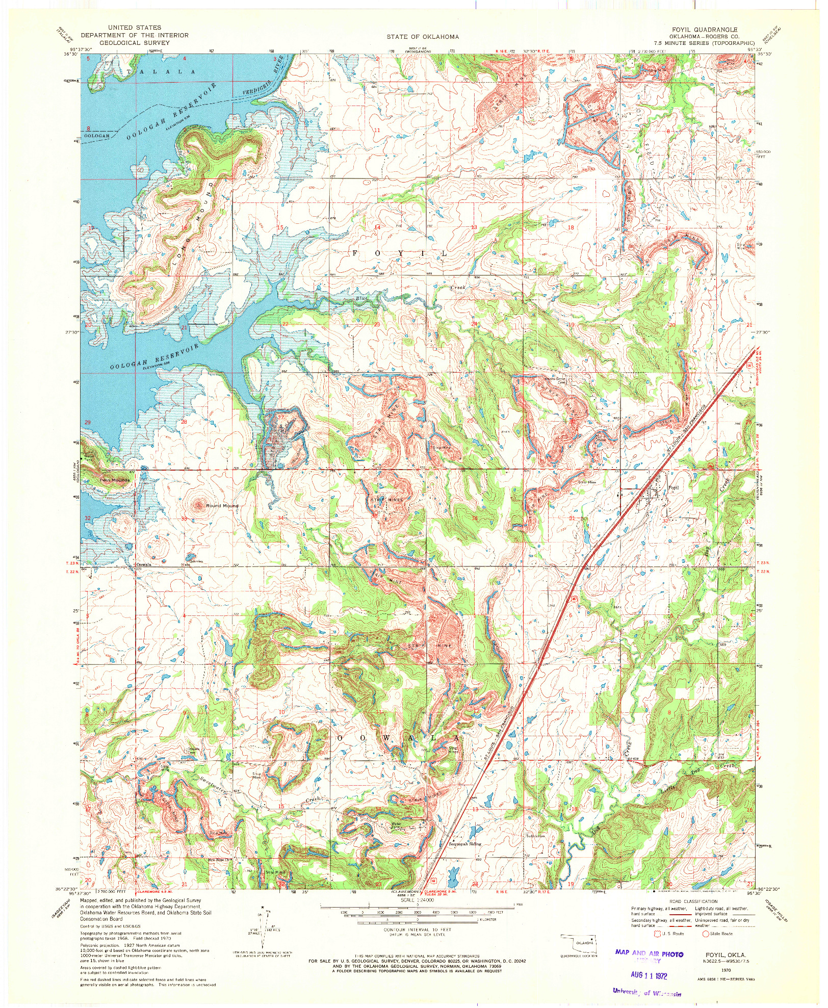 USGS 1:24000-SCALE QUADRANGLE FOR FOYIL, OK 1970