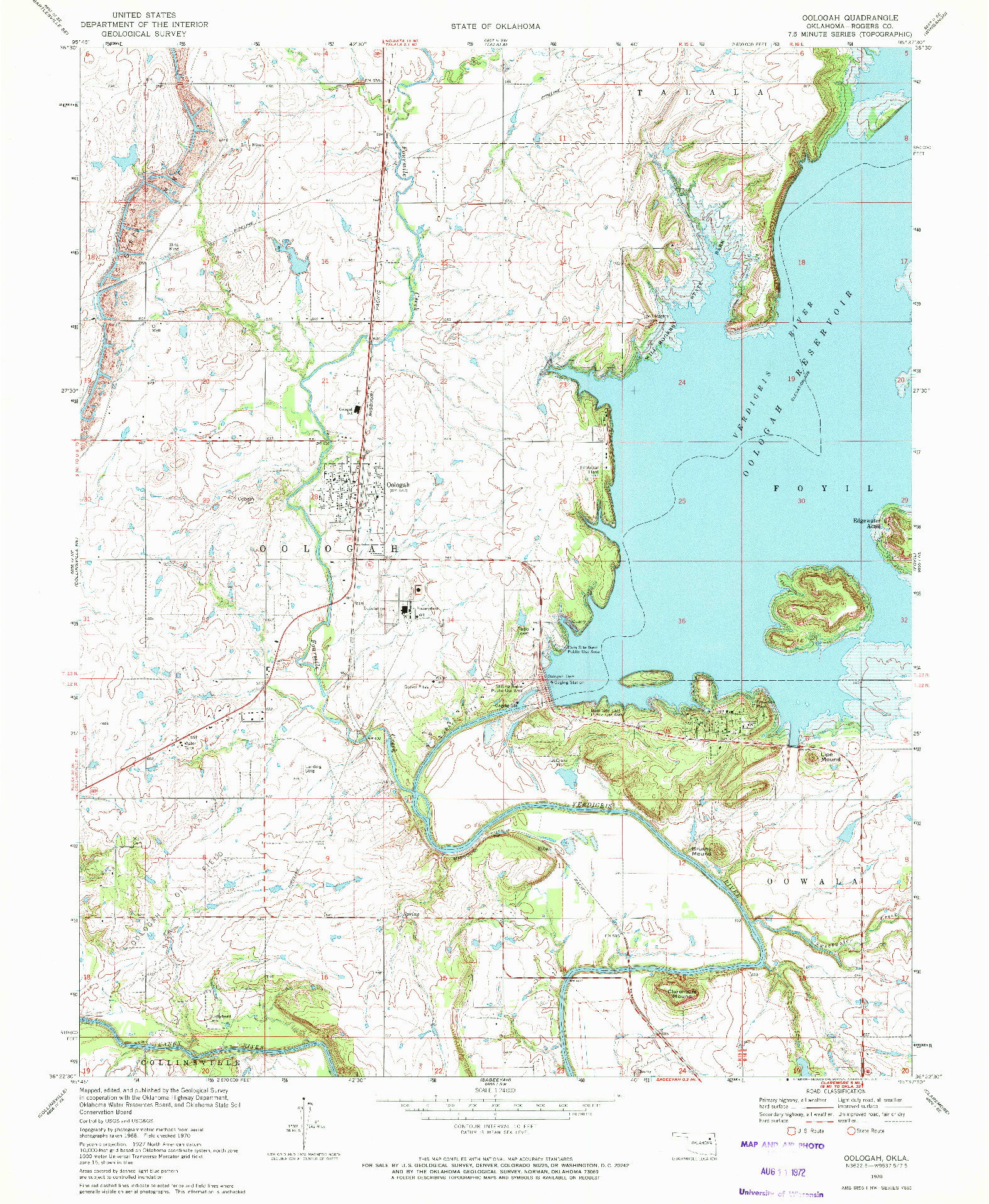 USGS 1:24000-SCALE QUADRANGLE FOR OOLOGAH, OK 1970