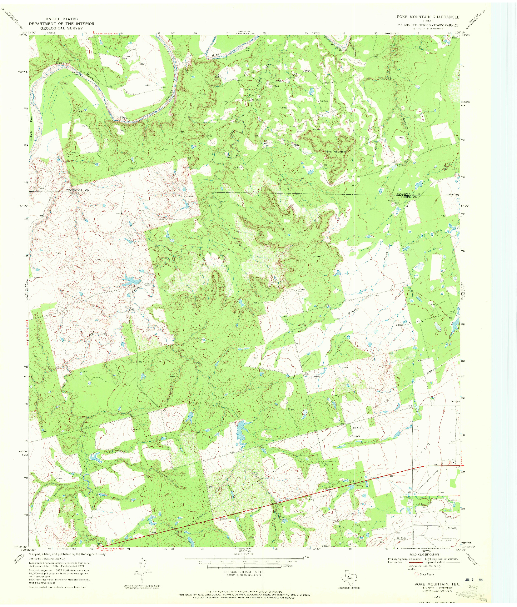 USGS 1:24000-SCALE QUADRANGLE FOR POKE MOUNTAIN, TX 1969