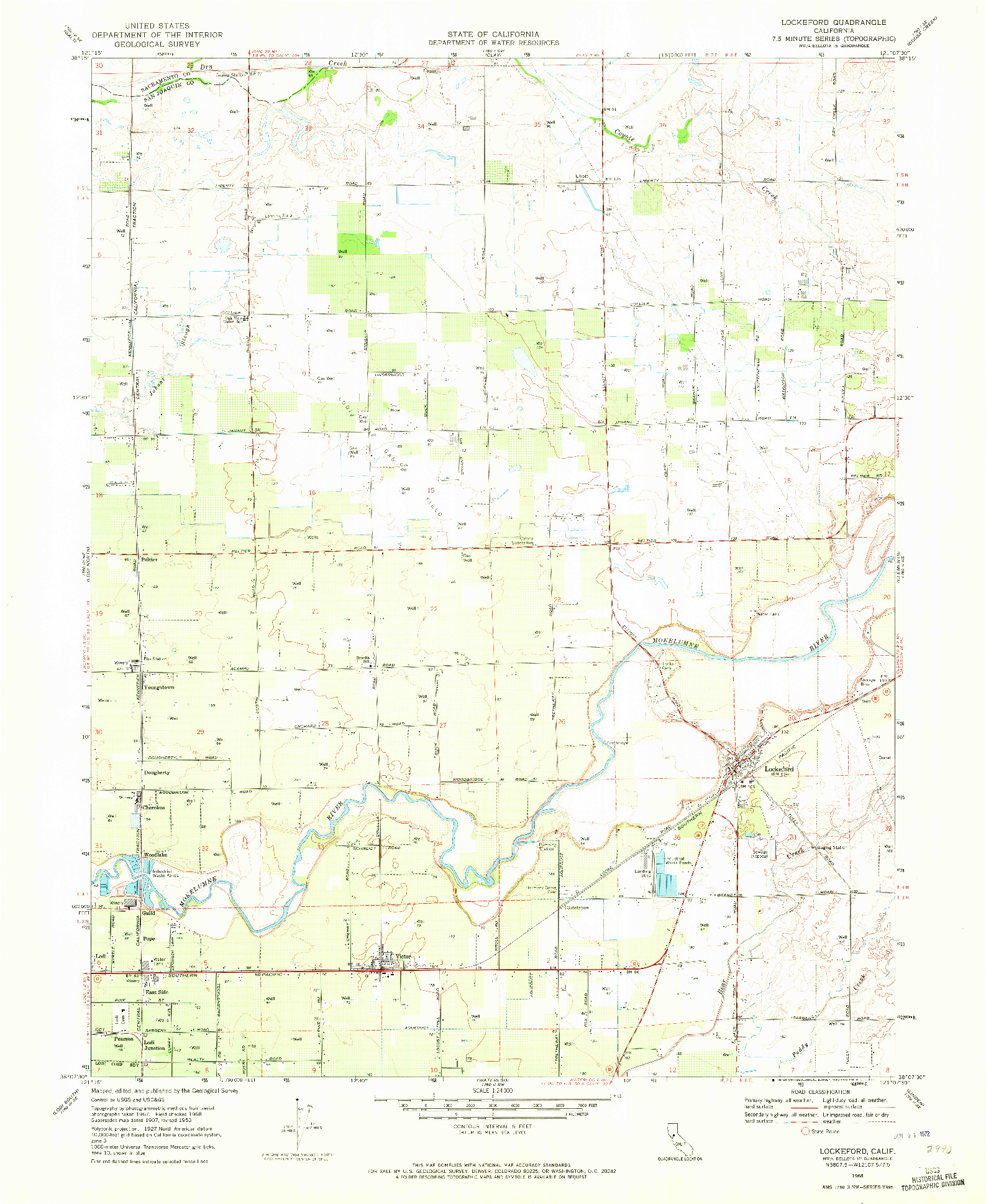 USGS 1:24000-SCALE QUADRANGLE FOR LOCKEFORD, CA 1968