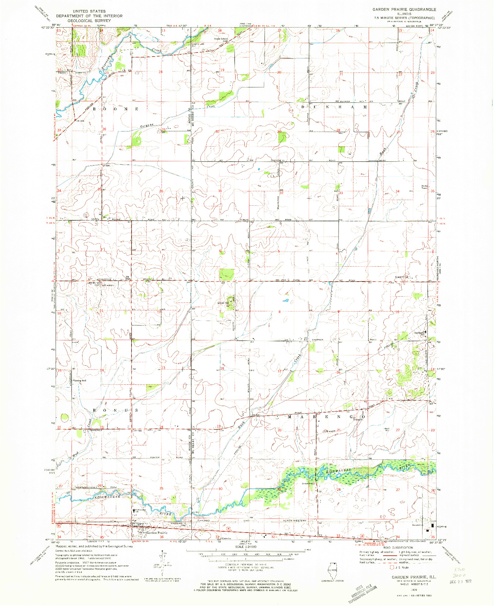 USGS 1:24000-SCALE QUADRANGLE FOR GARDEN PRAIRIE, IL 1970