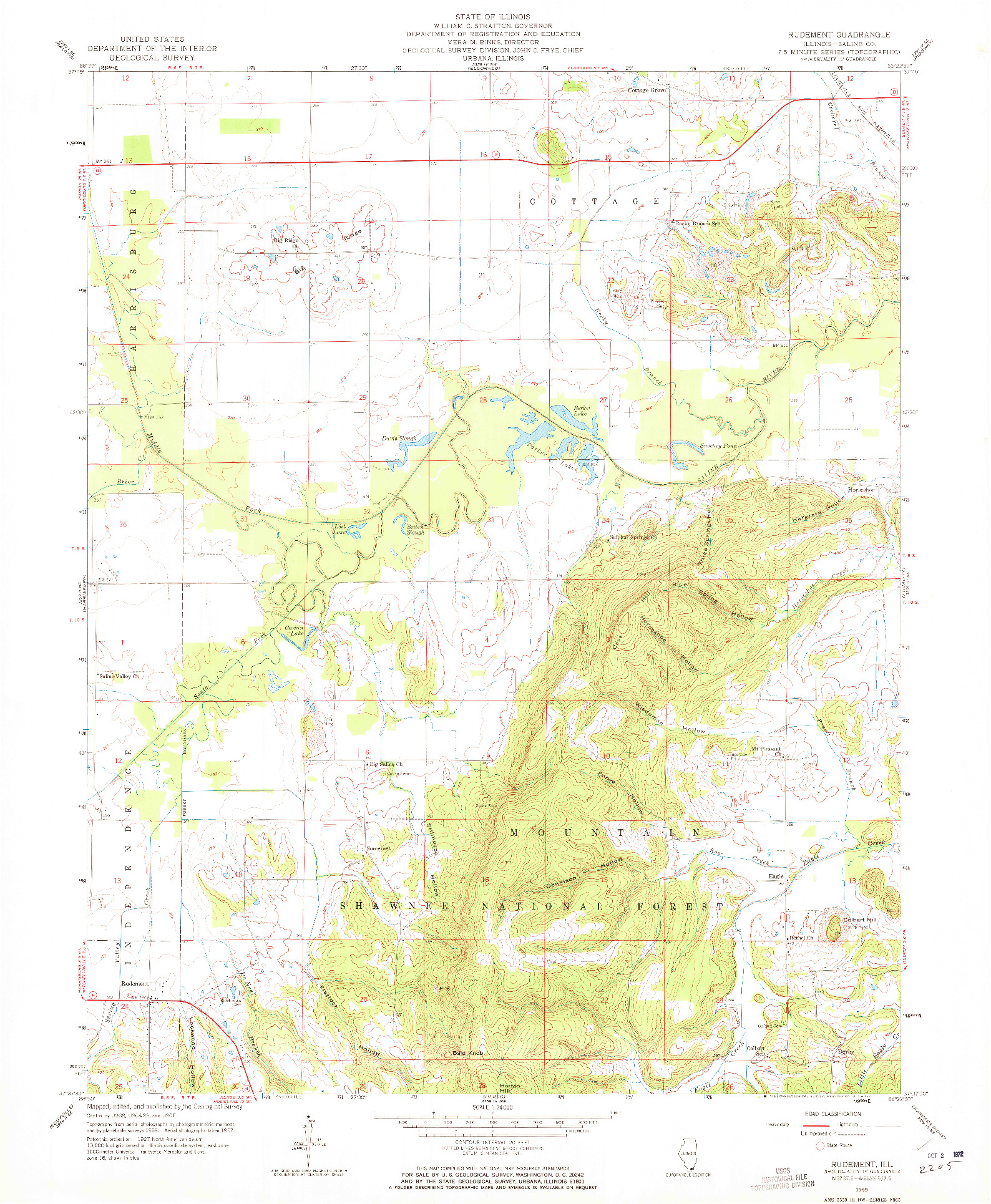 USGS 1:24000-SCALE QUADRANGLE FOR RUDEMENT, IL 1959