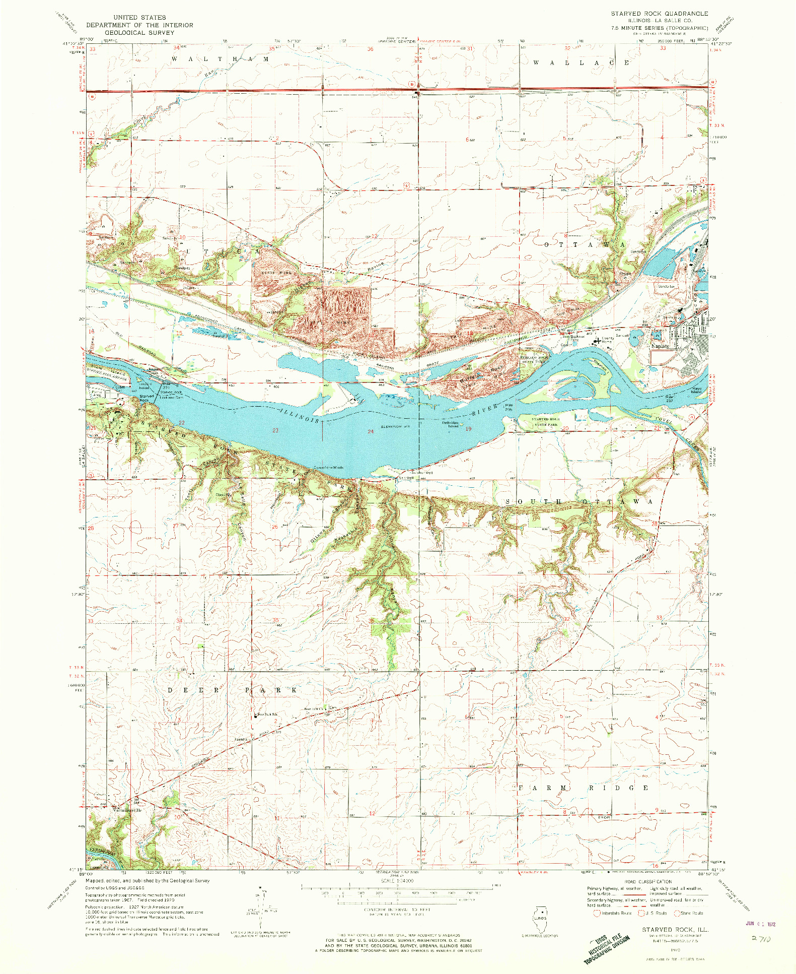 USGS 1:24000-SCALE QUADRANGLE FOR STARVED ROCK, IL 1970