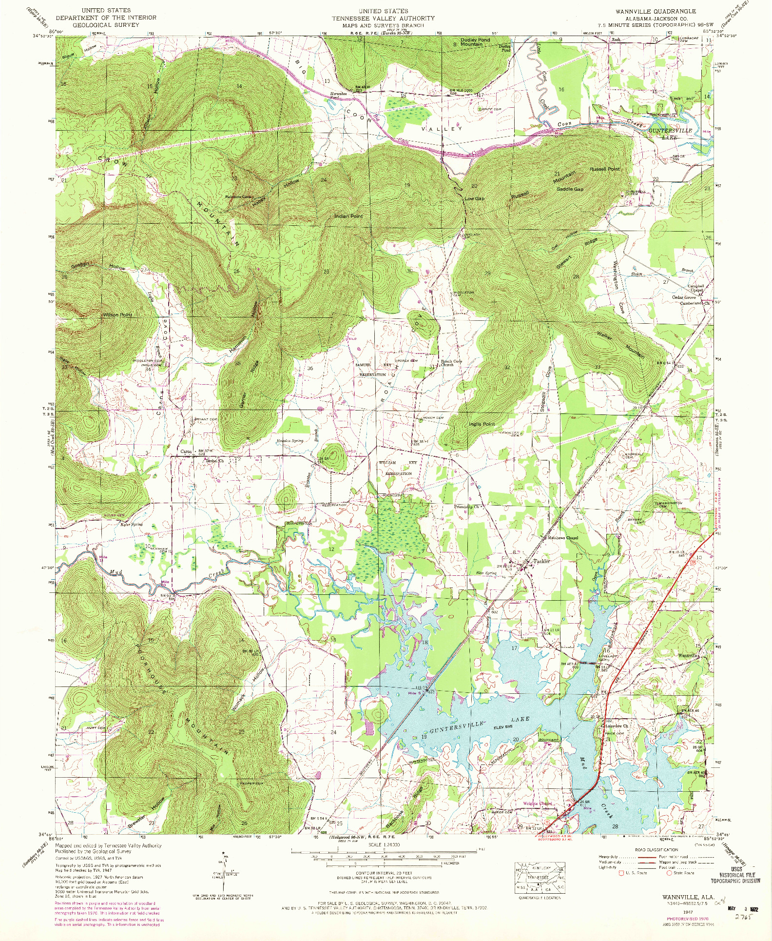 USGS 1:24000-SCALE QUADRANGLE FOR WANNVILLE, AL 1947