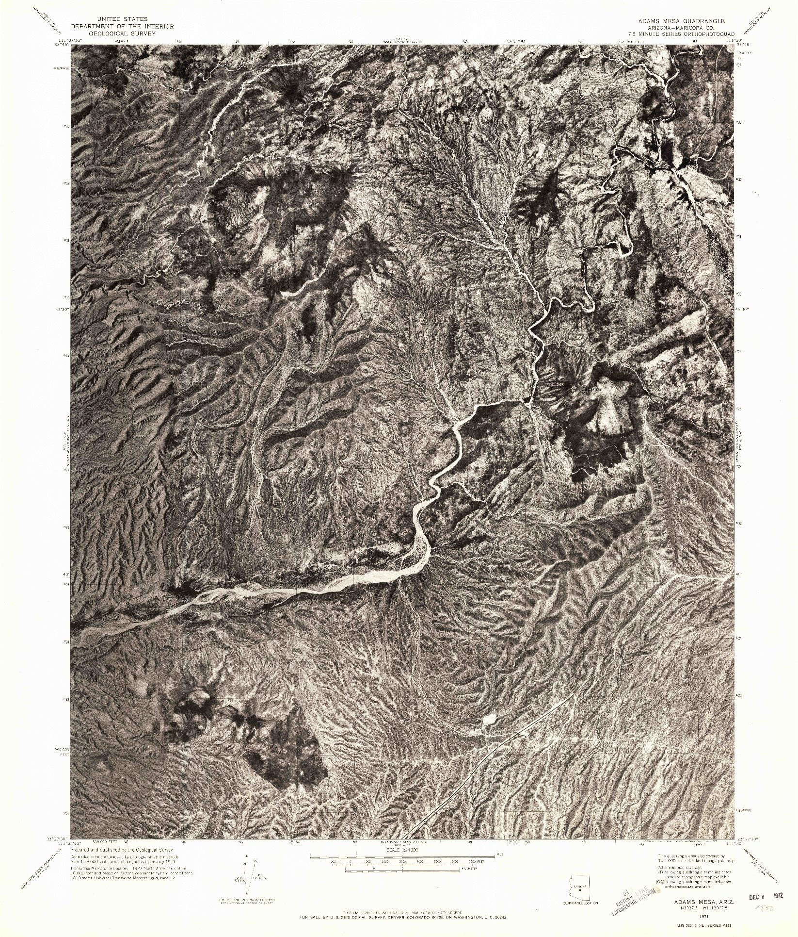 USGS 1:24000-SCALE QUADRANGLE FOR ADAMS MESA, AZ 1971