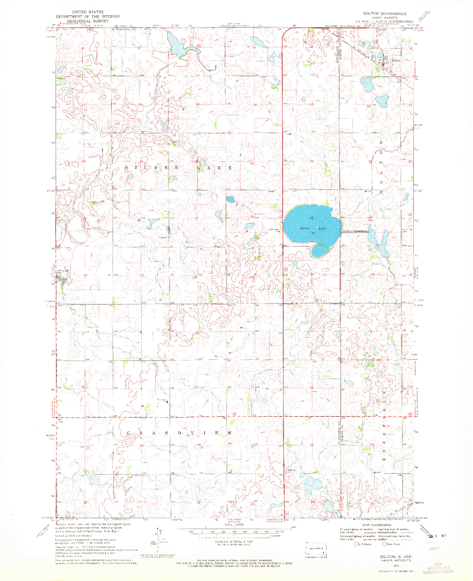 USGS 1:24000-SCALE QUADRANGLE FOR DOLTON, SD 1970
