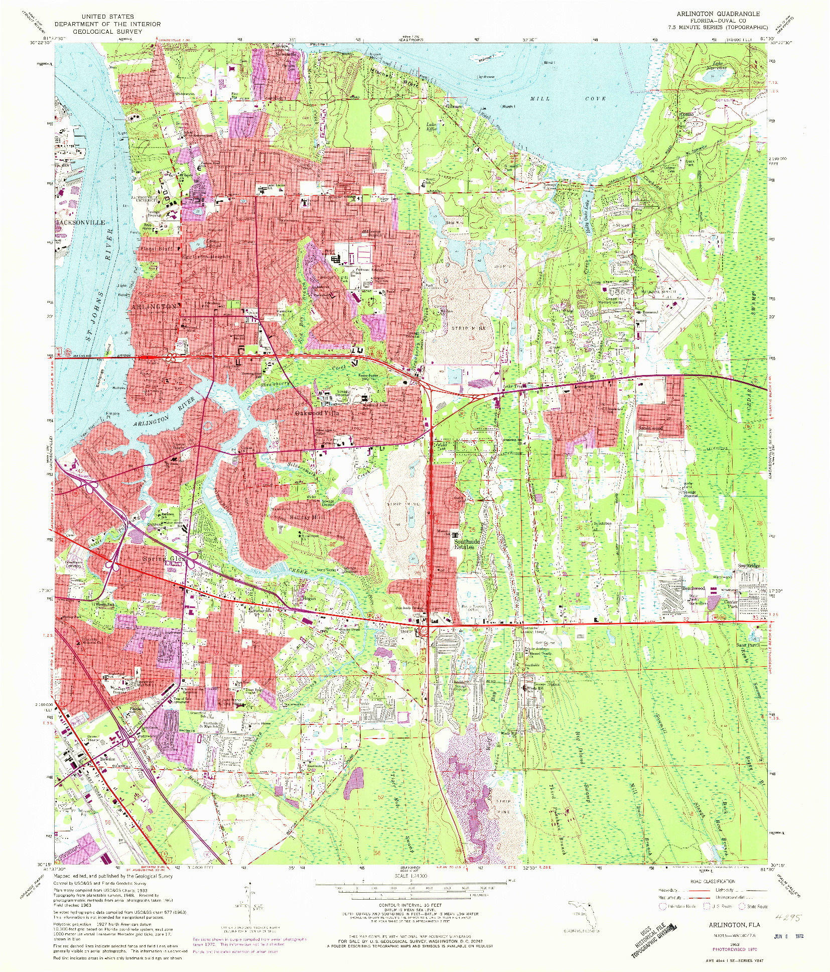 USGS 1:24000-SCALE QUADRANGLE FOR ARLINGTON, FL 1963