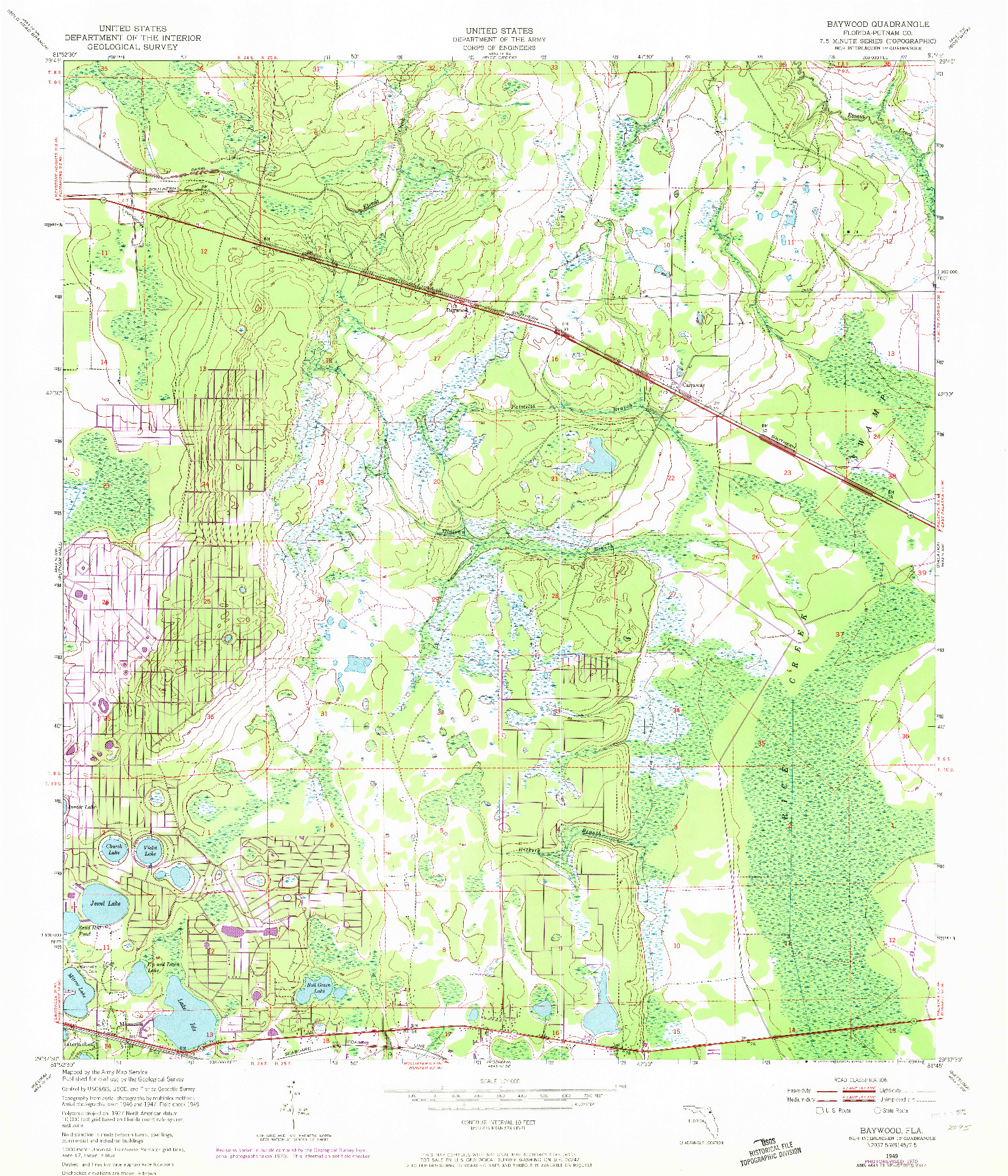 USGS 1:24000-SCALE QUADRANGLE FOR BAYWOOD, FL 1949
