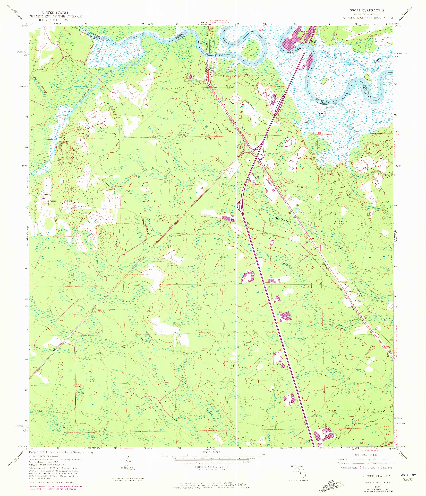 USGS 1:24000-SCALE QUADRANGLE FOR GROSS, FL 1958